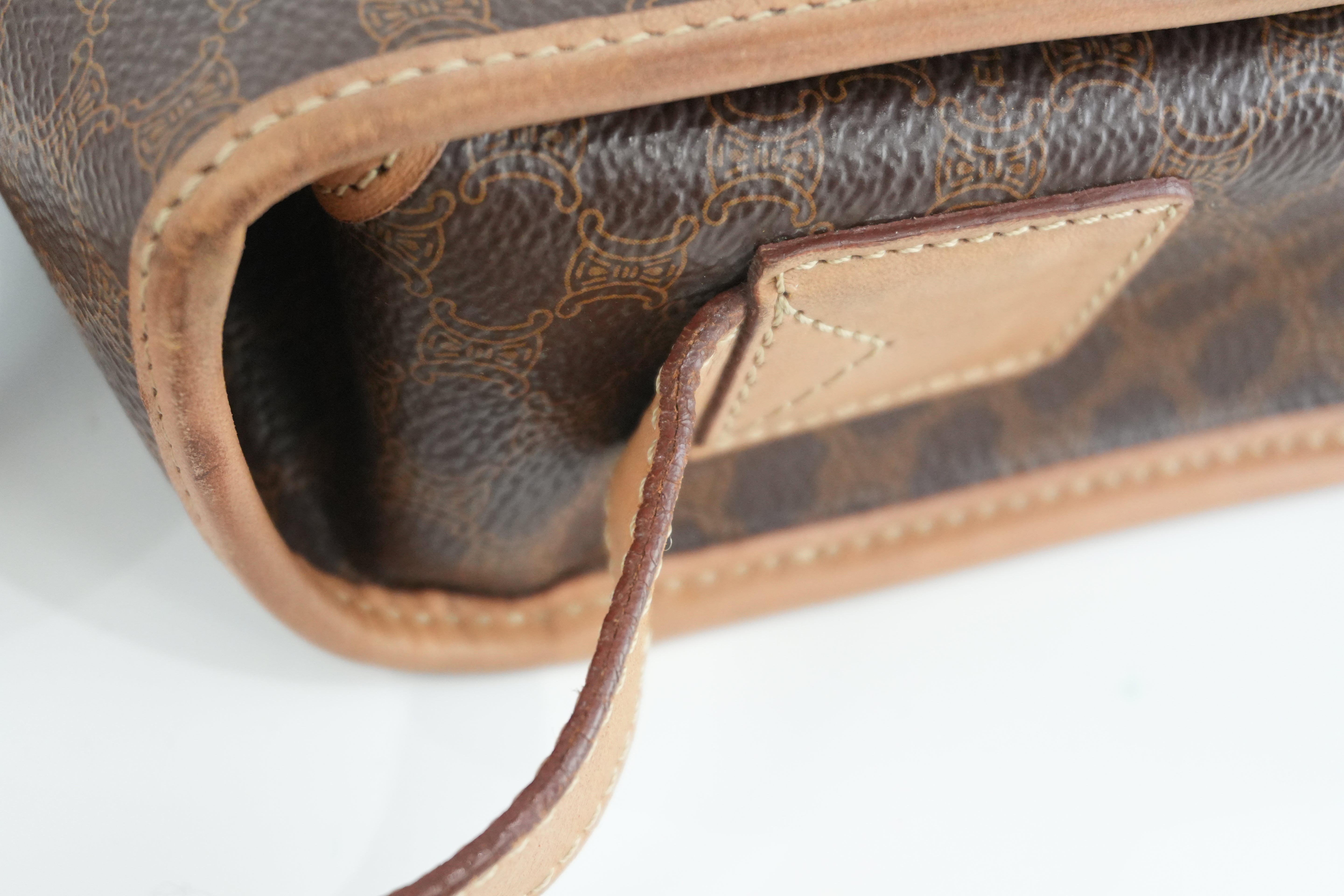 Celine Macadam Shoulder Bag Brown Used