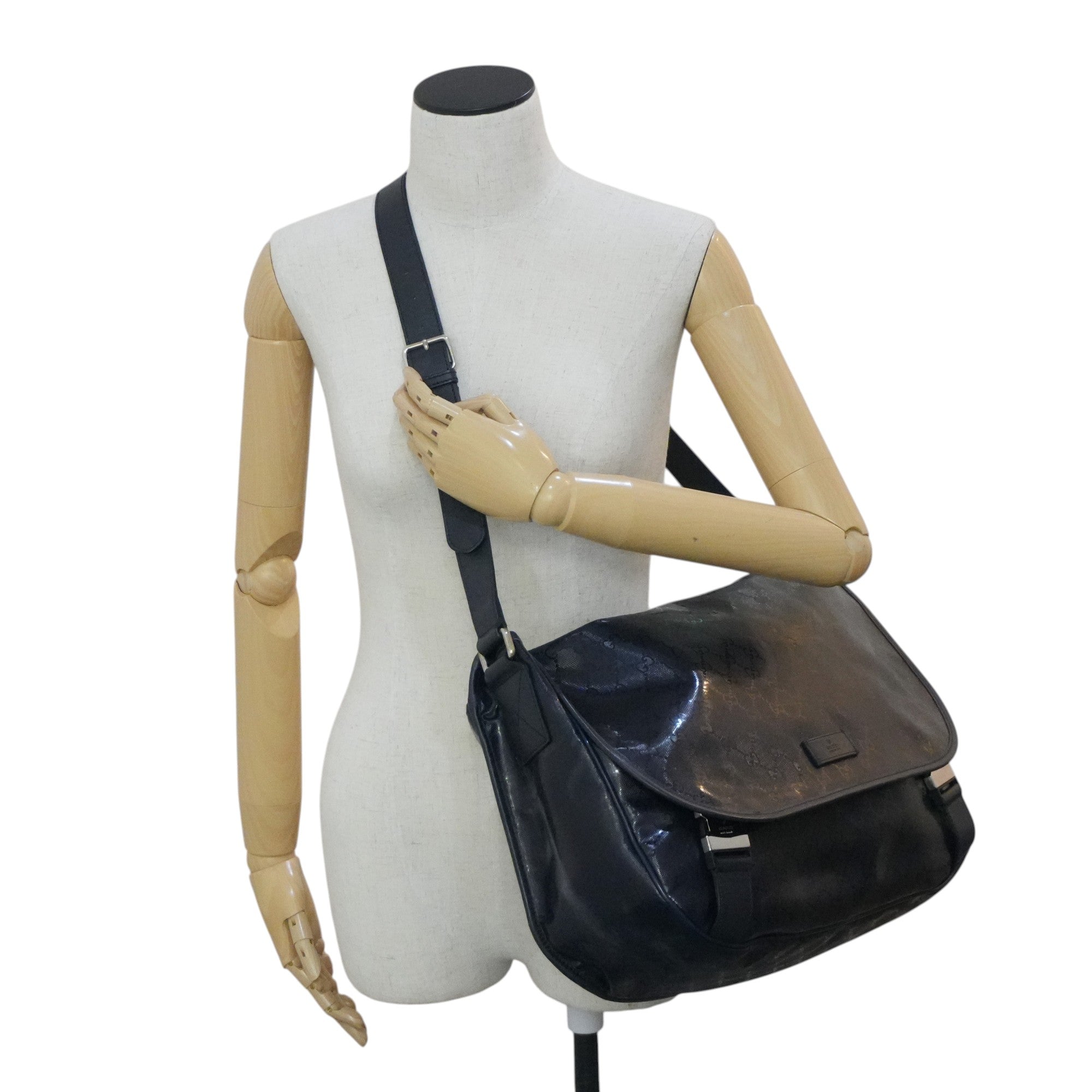 Pre-owned Gucci Guccisima Messenger Bag Navy Blue