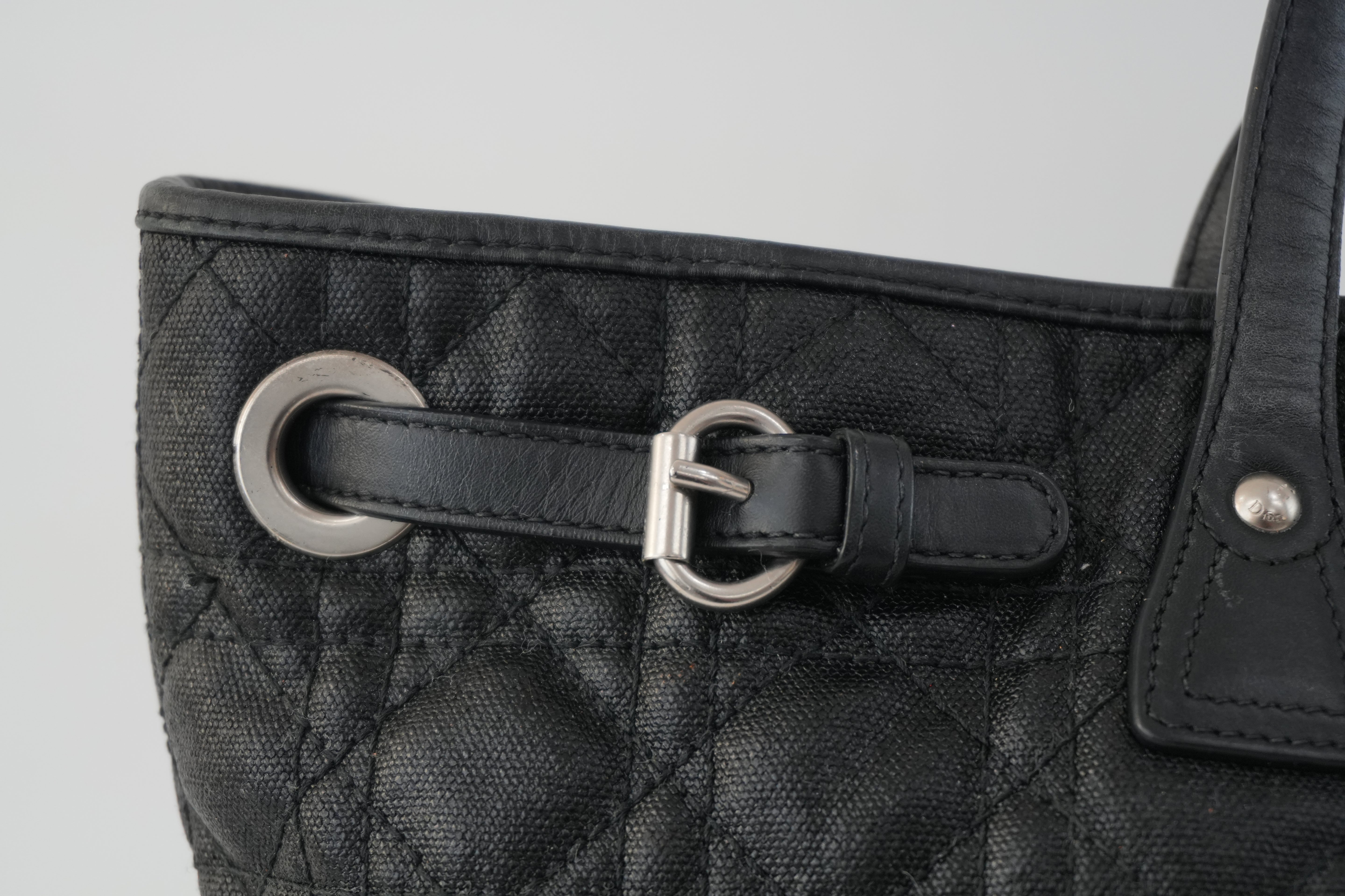 Pre-owned Christian Dior Nylon Panarea Tote Bag Black Used