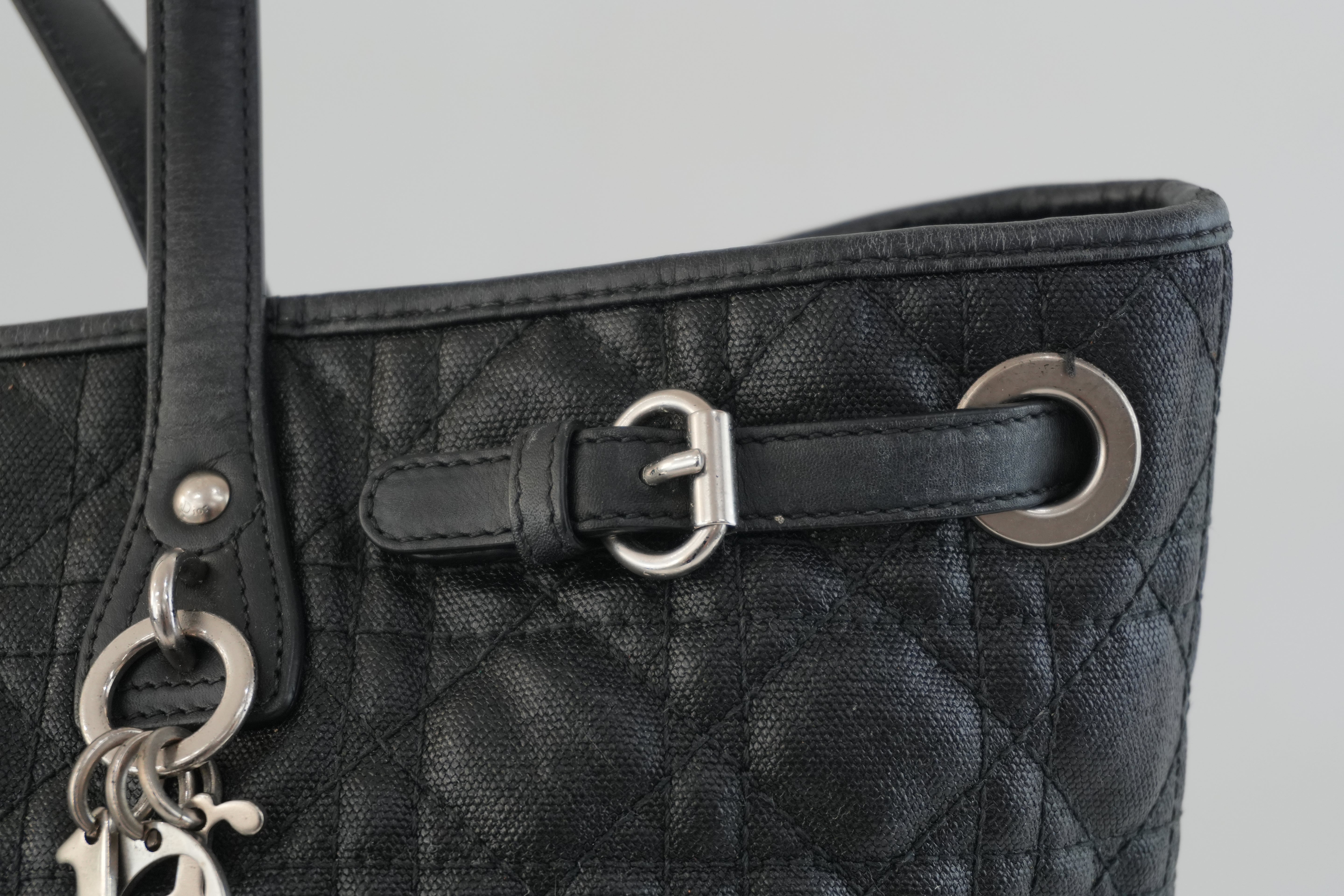 Pre-owned Christian Dior Nylon Panarea Tote Bag Black Used