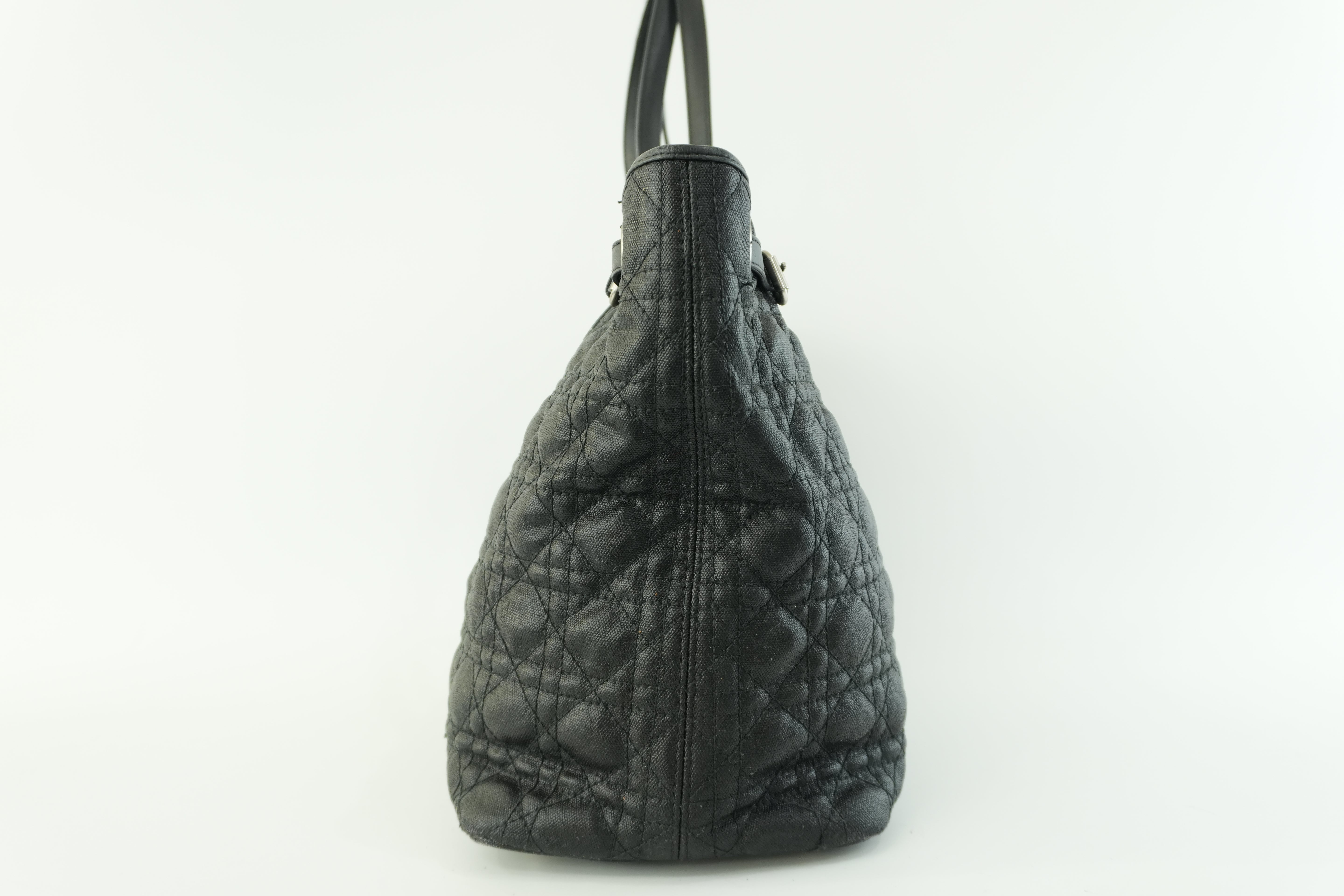 Pre-owned Christian Dior Nylon Panarea Tote Bag Black Used