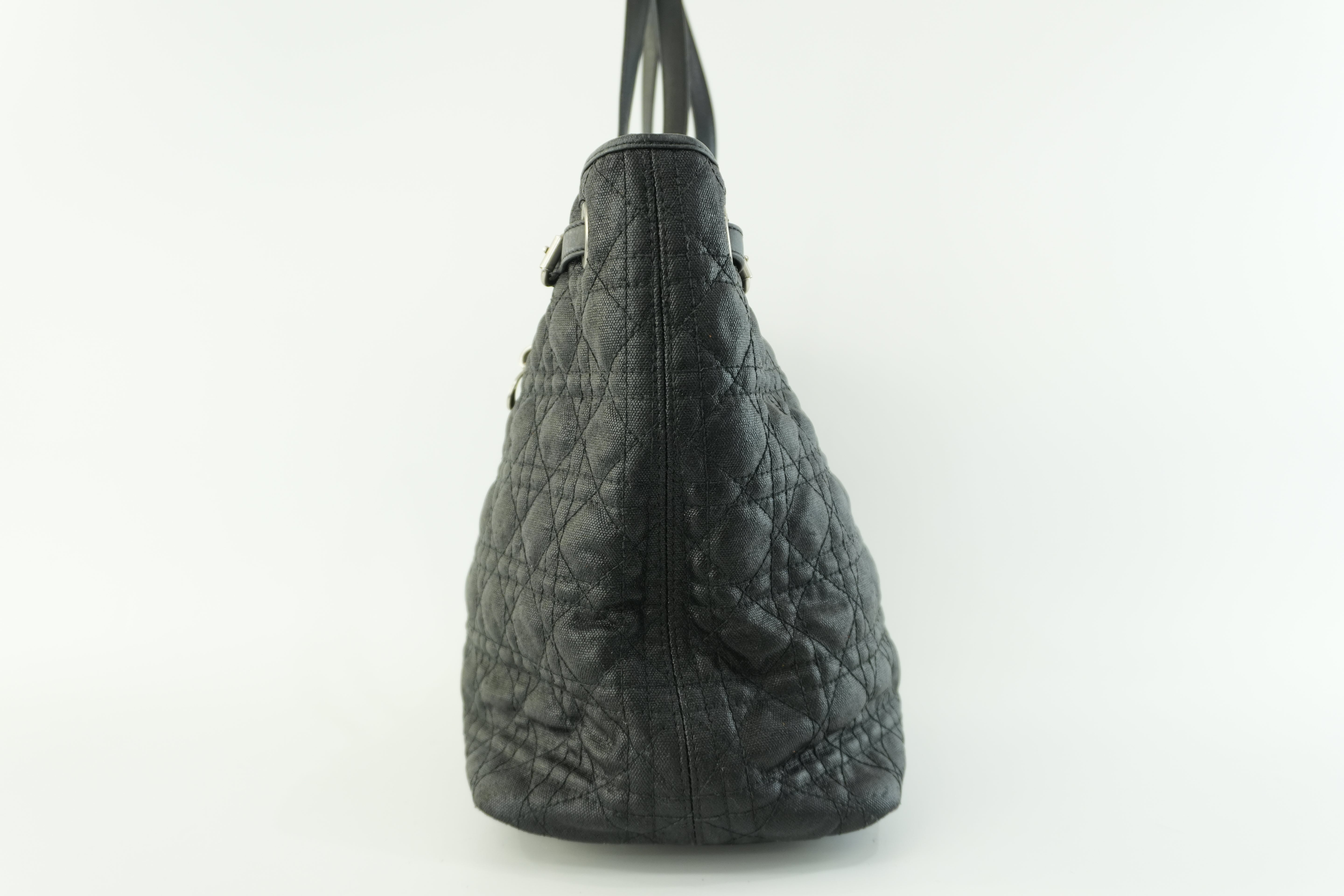 Pre-owned Christian Dior Nylon Panarea Tote Bag Black Used