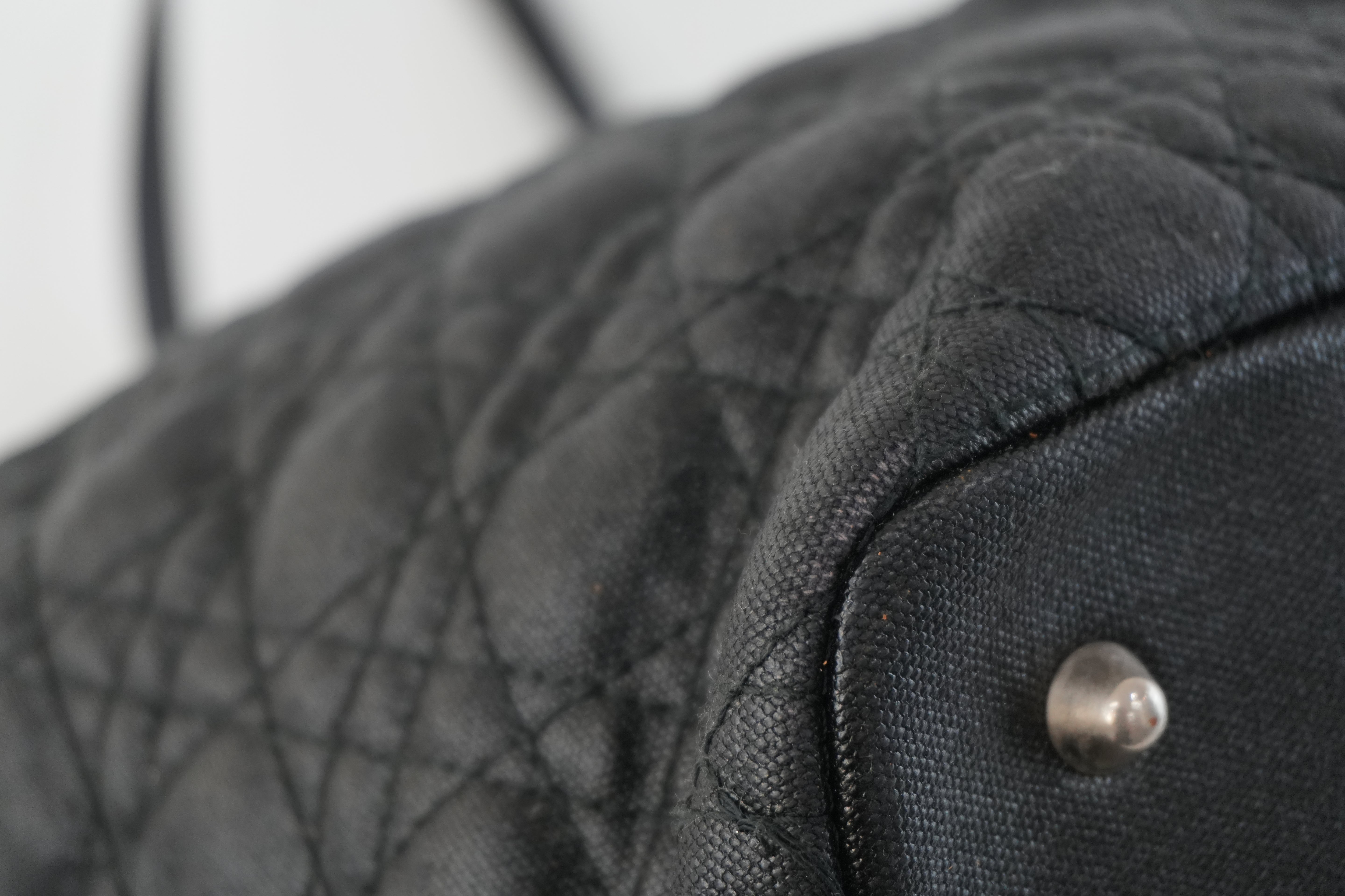 Pre-owned Christian Dior Nylon Panarea Tote Bag Black Used