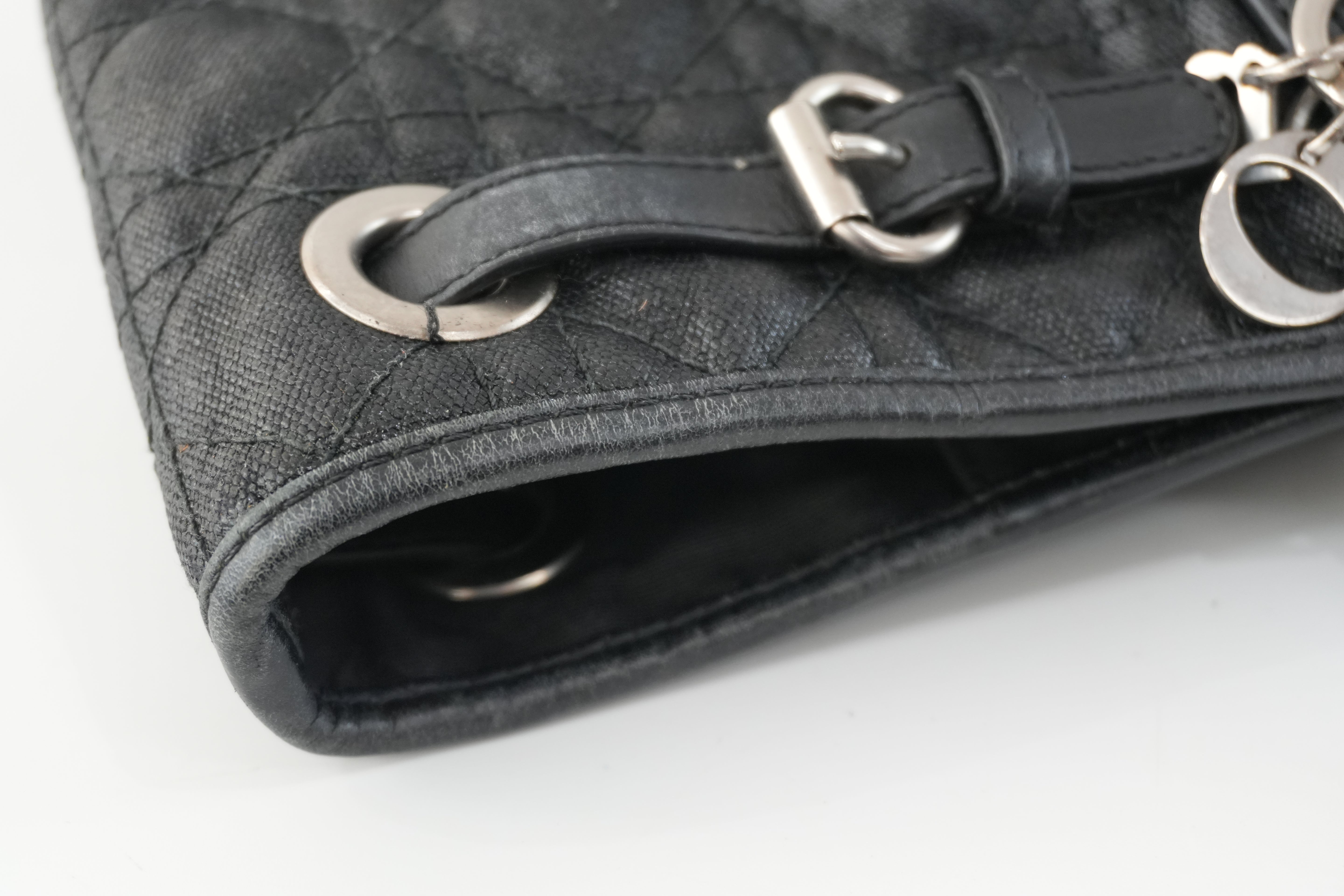 Pre-owned Christian Dior Nylon Panarea Tote Bag Black Used