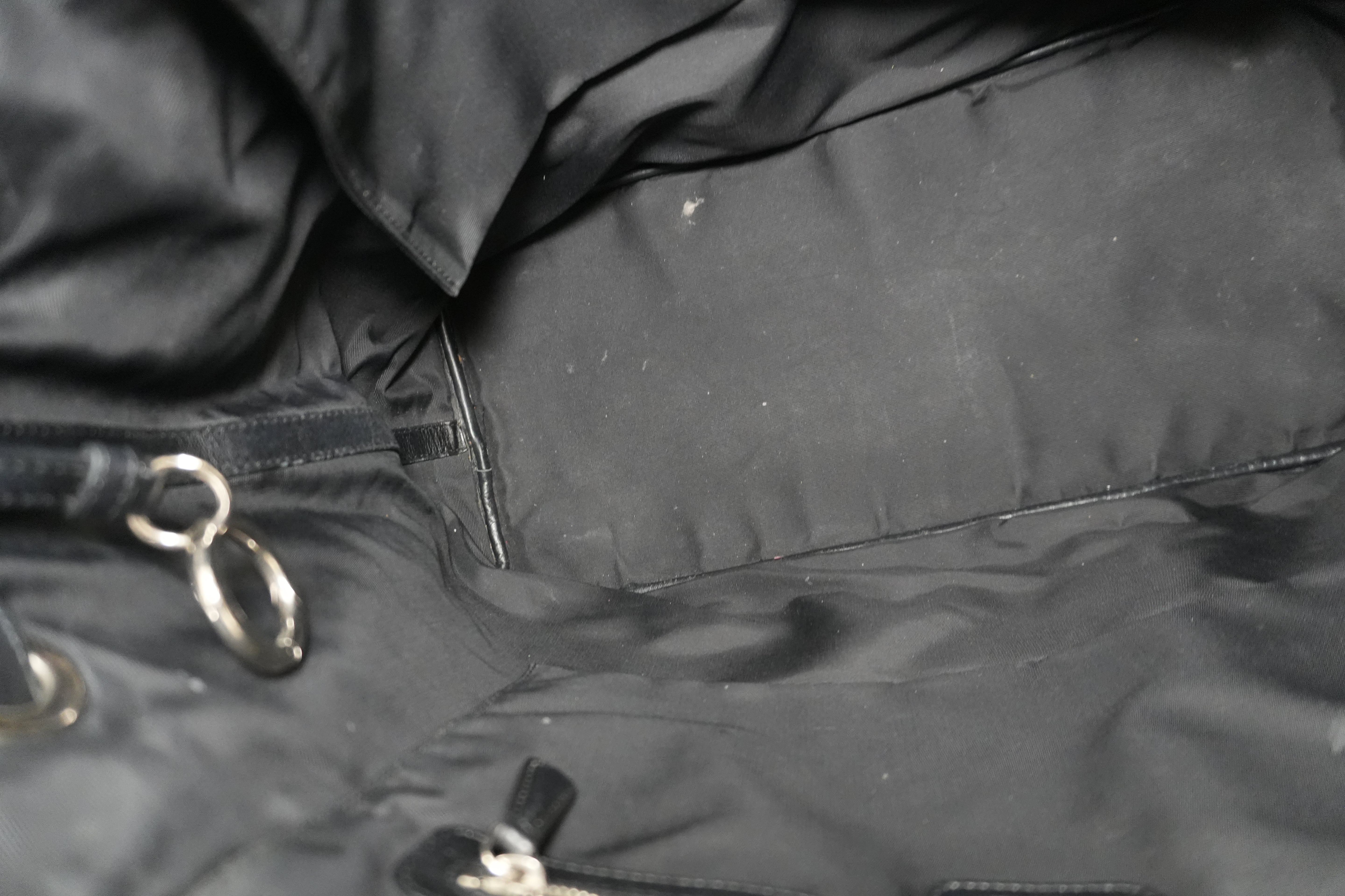 Pre-owned Christian Dior Nylon Panarea Tote Bag Black Used