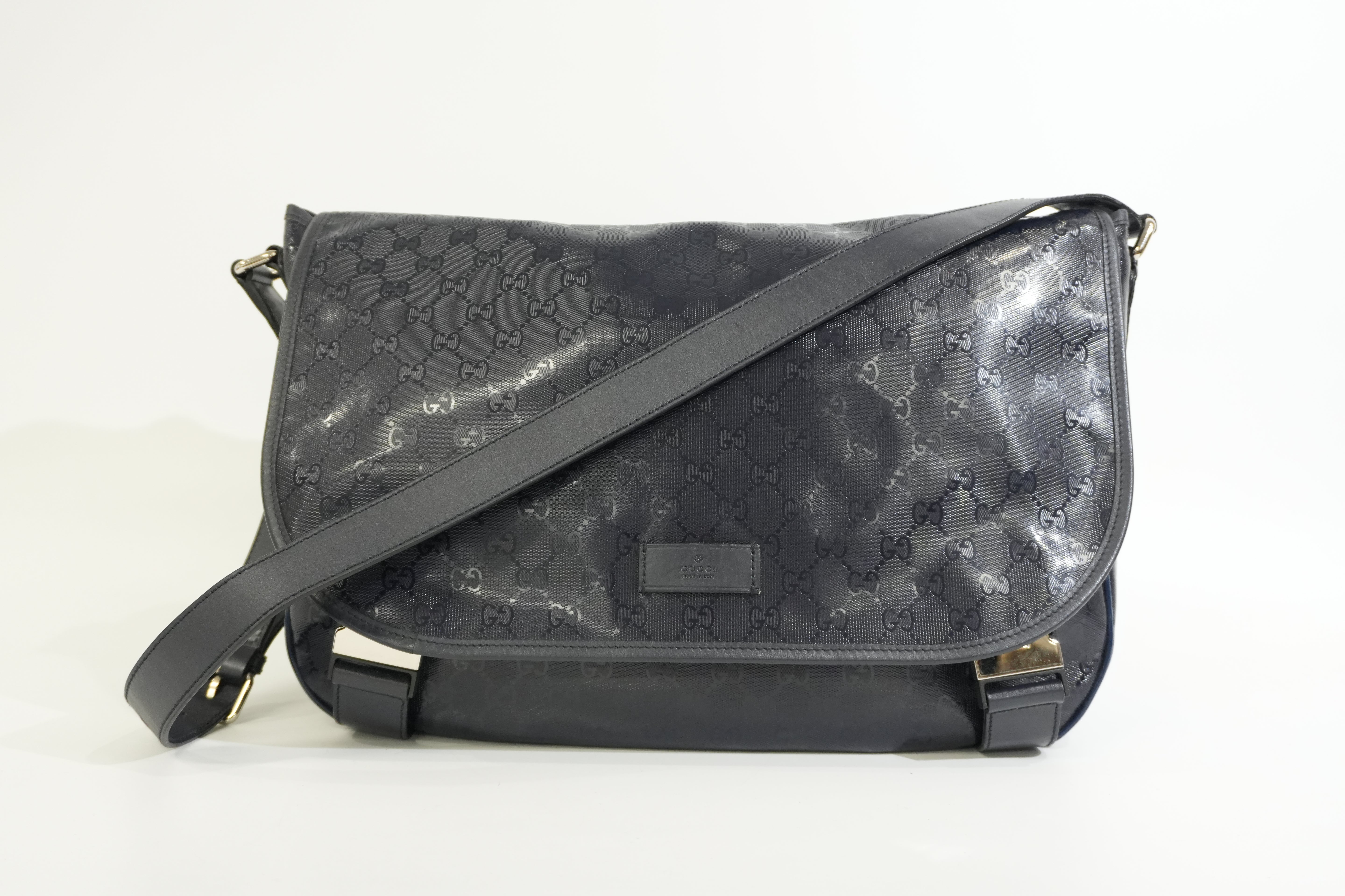 Pre-owned Gucci Guccisima Messenger Bag Navy Blue