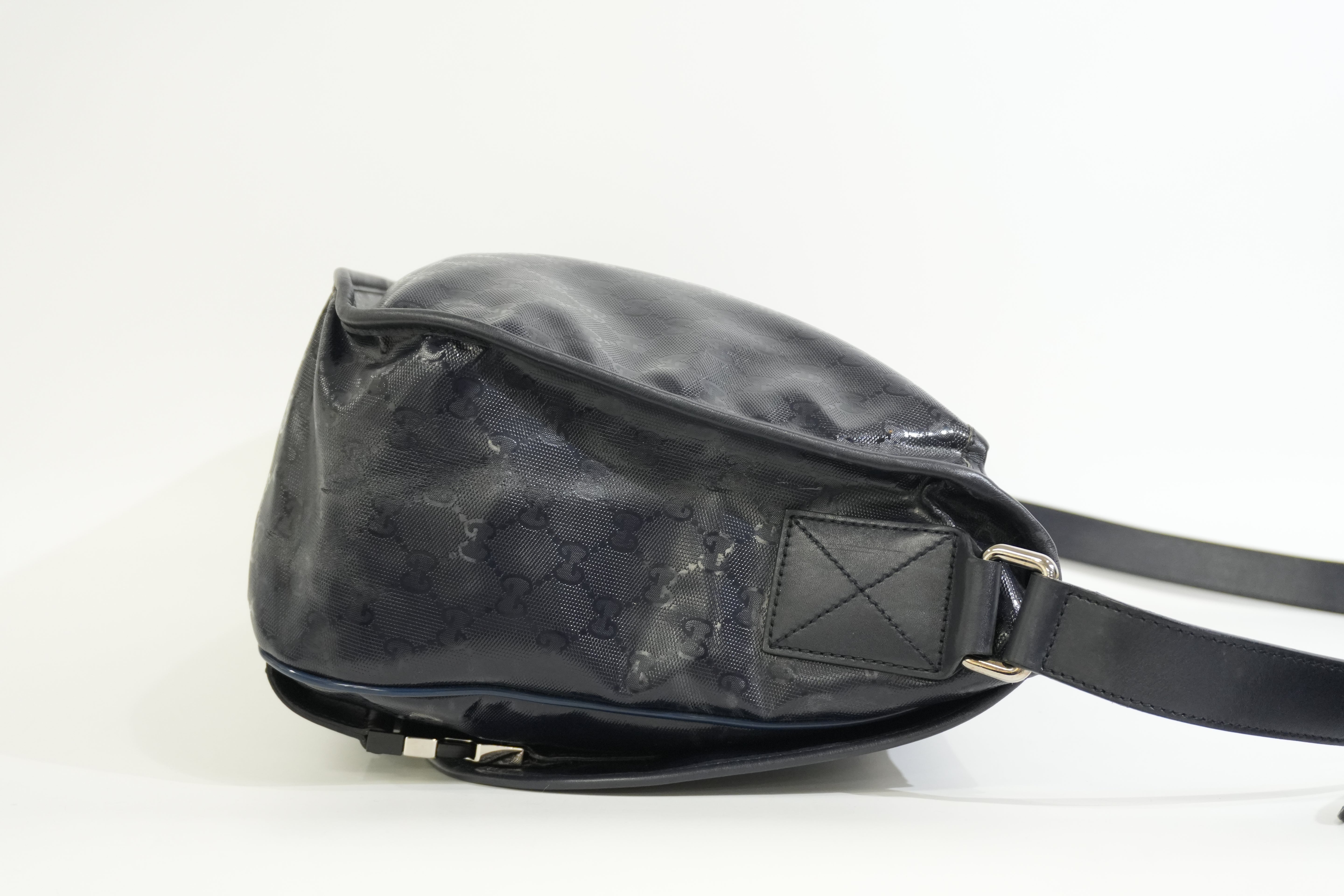 Pre-owned Gucci Guccisima Messenger Bag Navy Blue