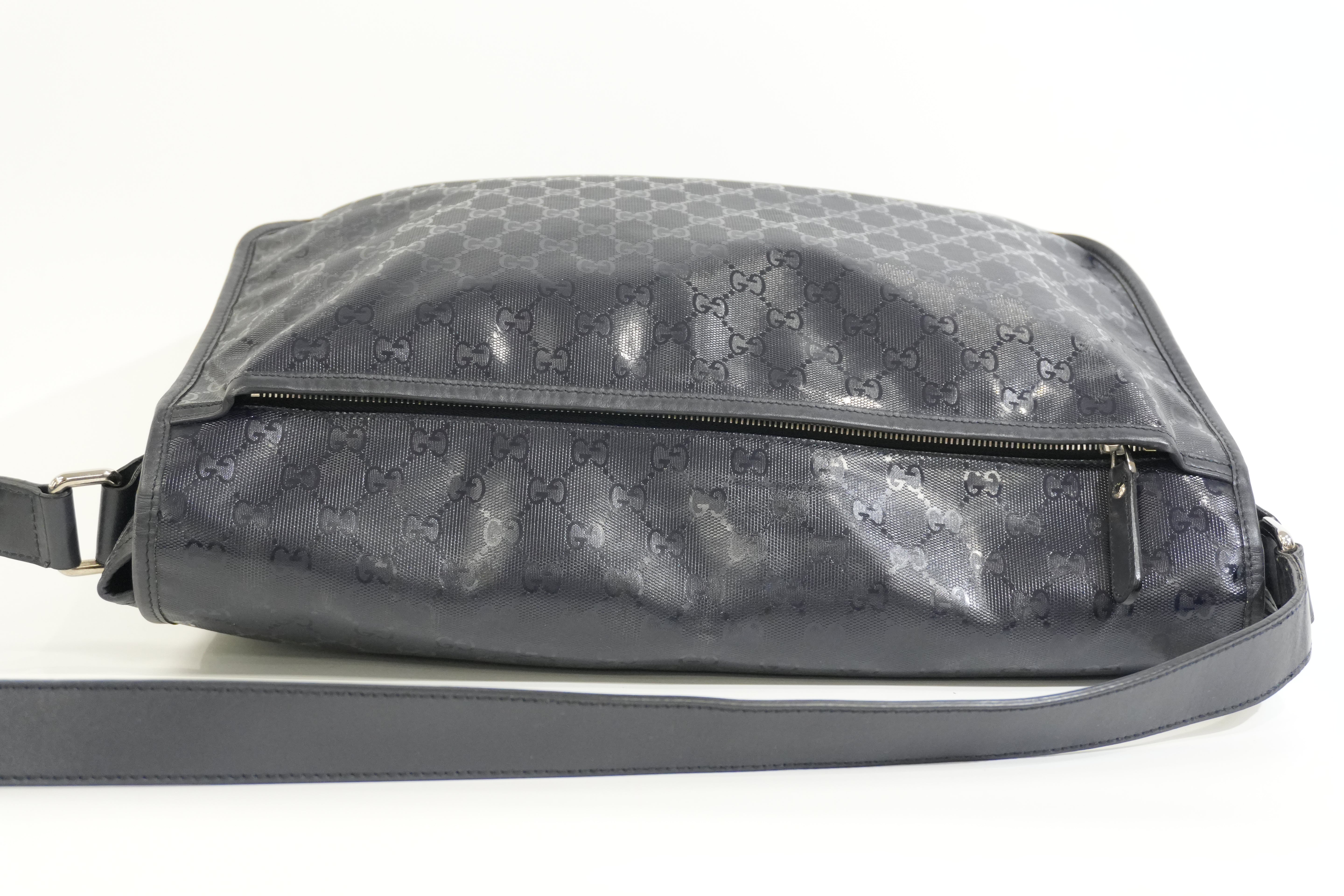 Pre-owned Gucci Guccisima Messenger Bag Navy Blue