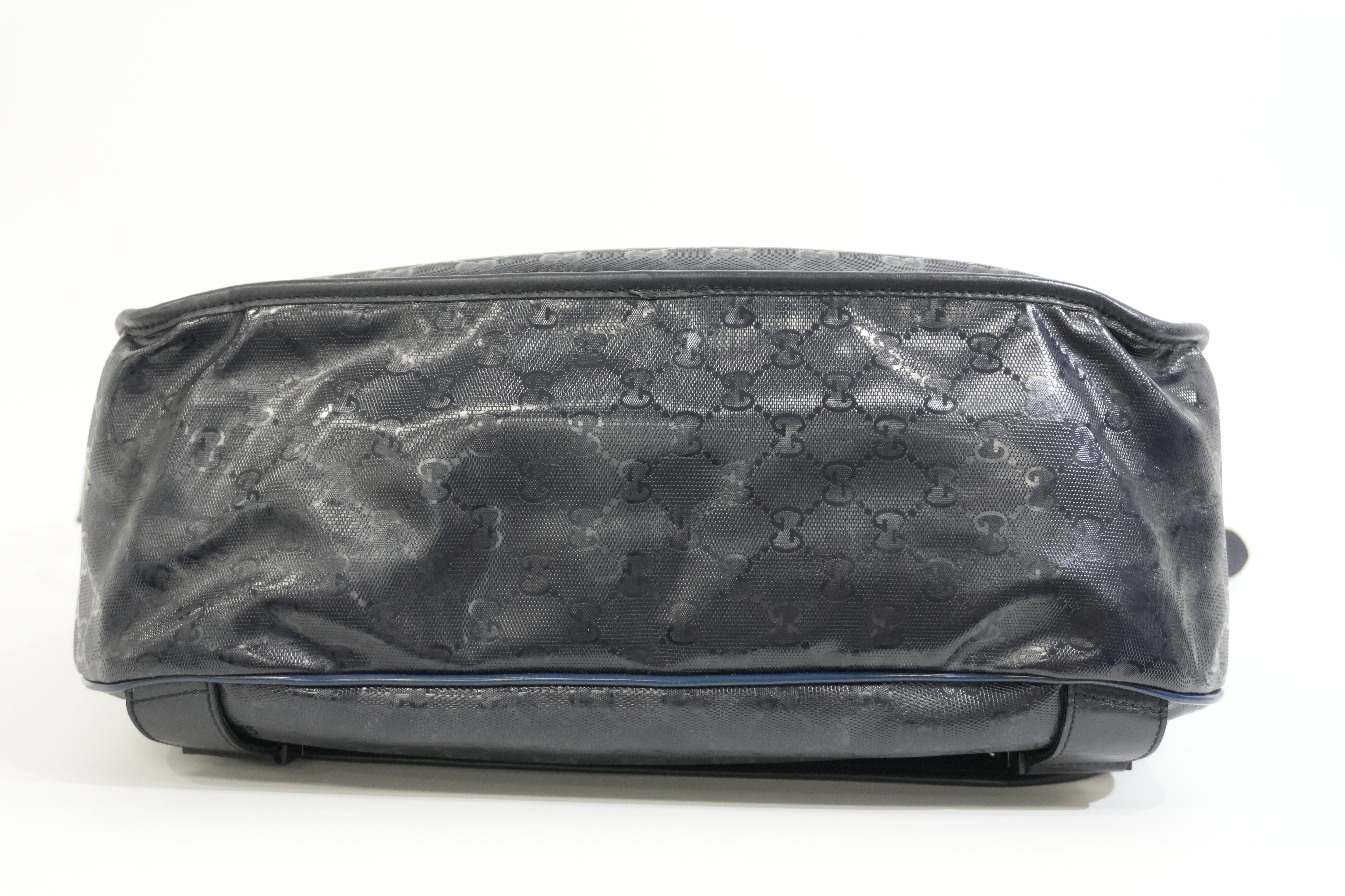 Pre-owned Gucci Guccisima Messenger Bag Navy Blue