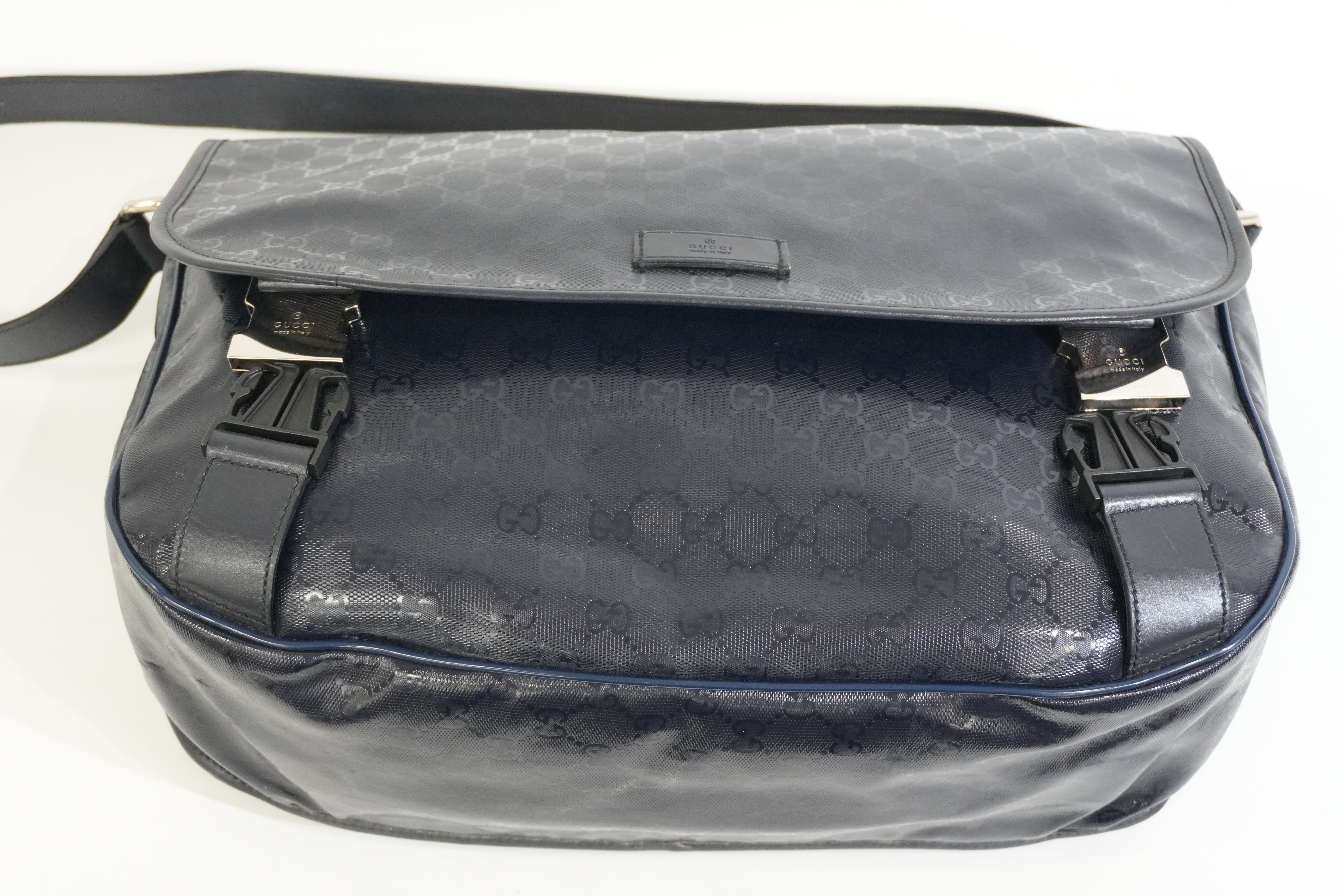 Pre-owned Gucci Guccisima Messenger Bag Navy Blue