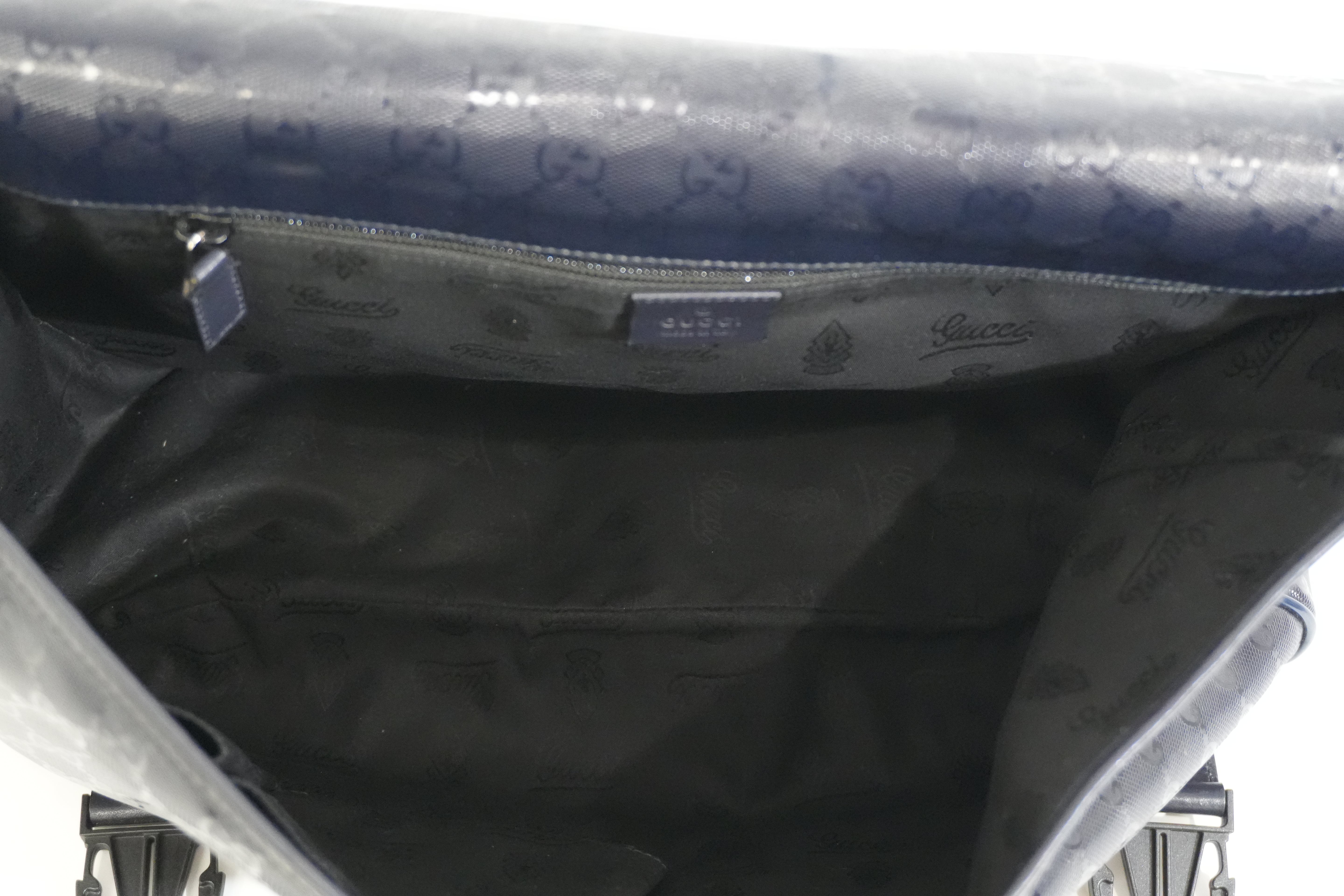 Pre-owned Gucci Guccisima Messenger Bag Navy Blue