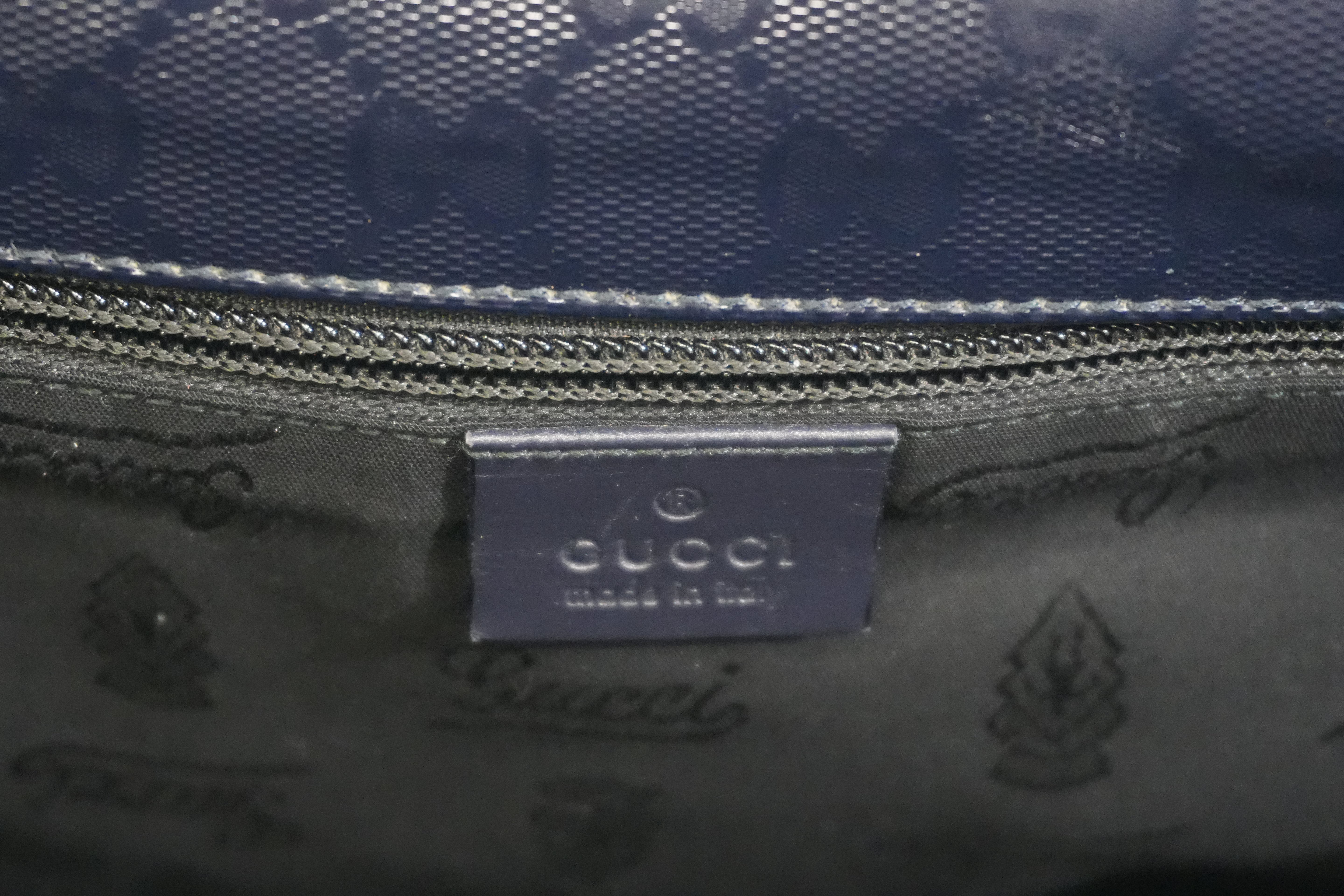 Pre-owned Gucci Guccisima Messenger Bag Navy Blue
