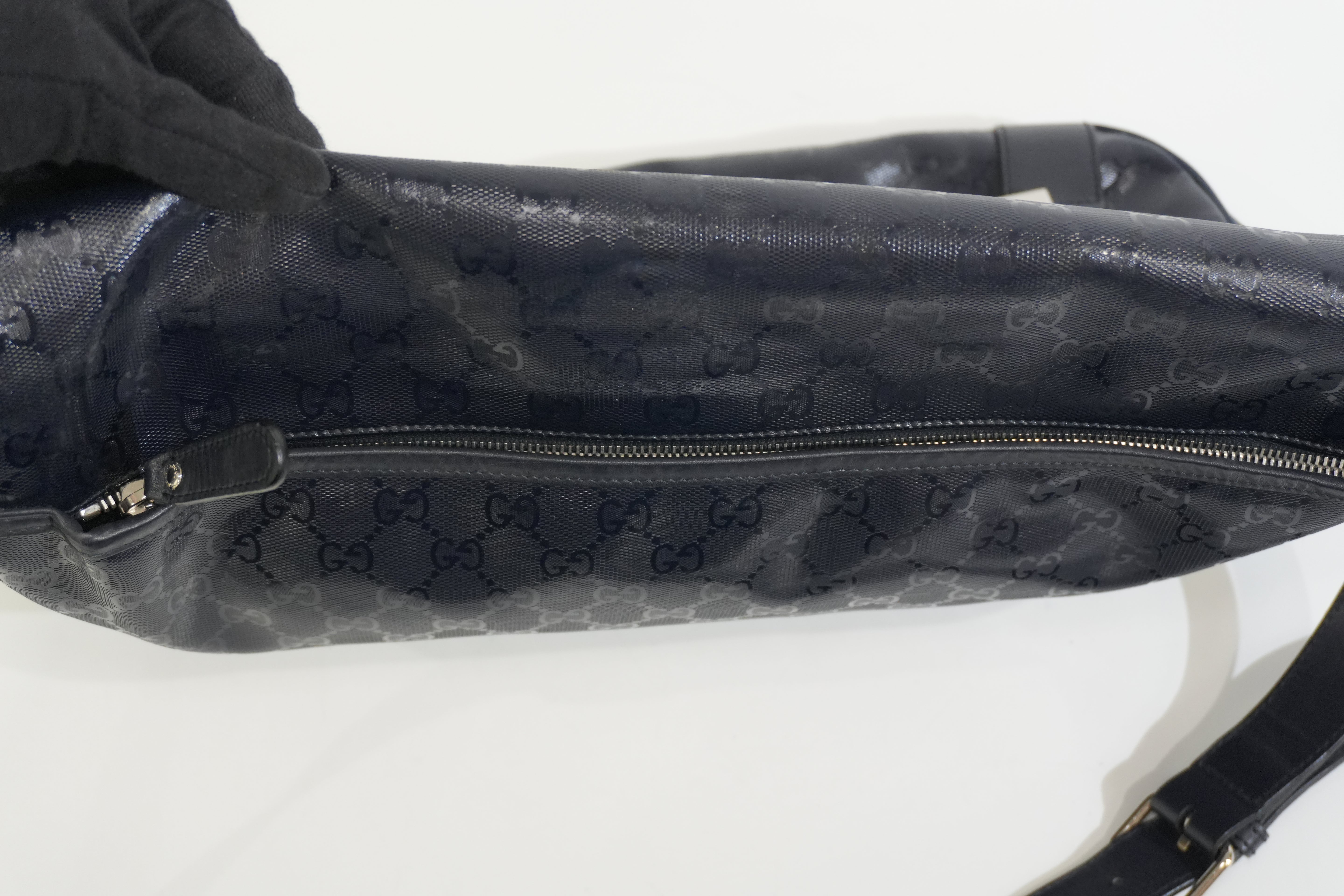 Pre-owned Gucci Guccisima Messenger Bag Navy Blue