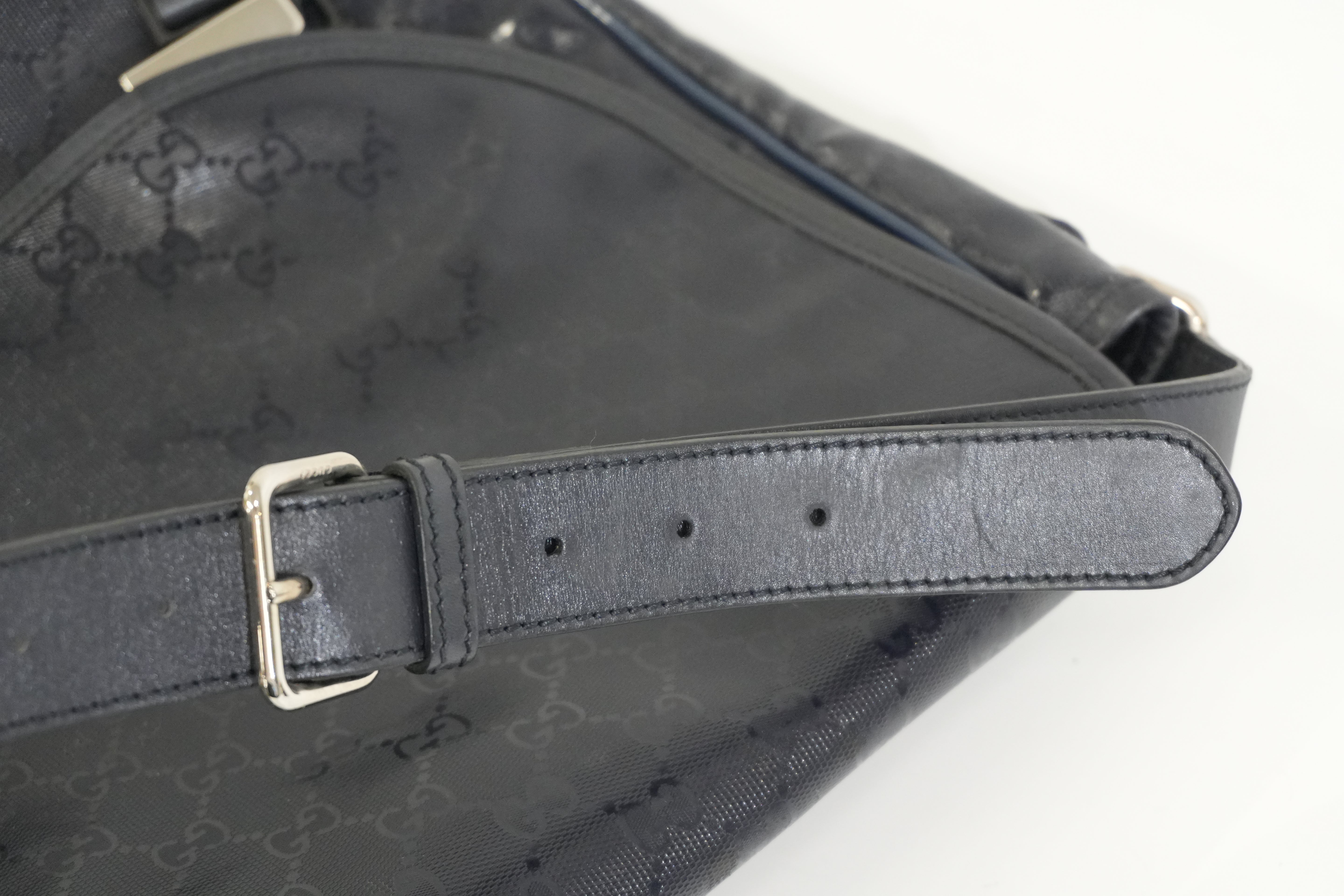 Pre-owned Gucci Guccisima Messenger Bag Navy Blue