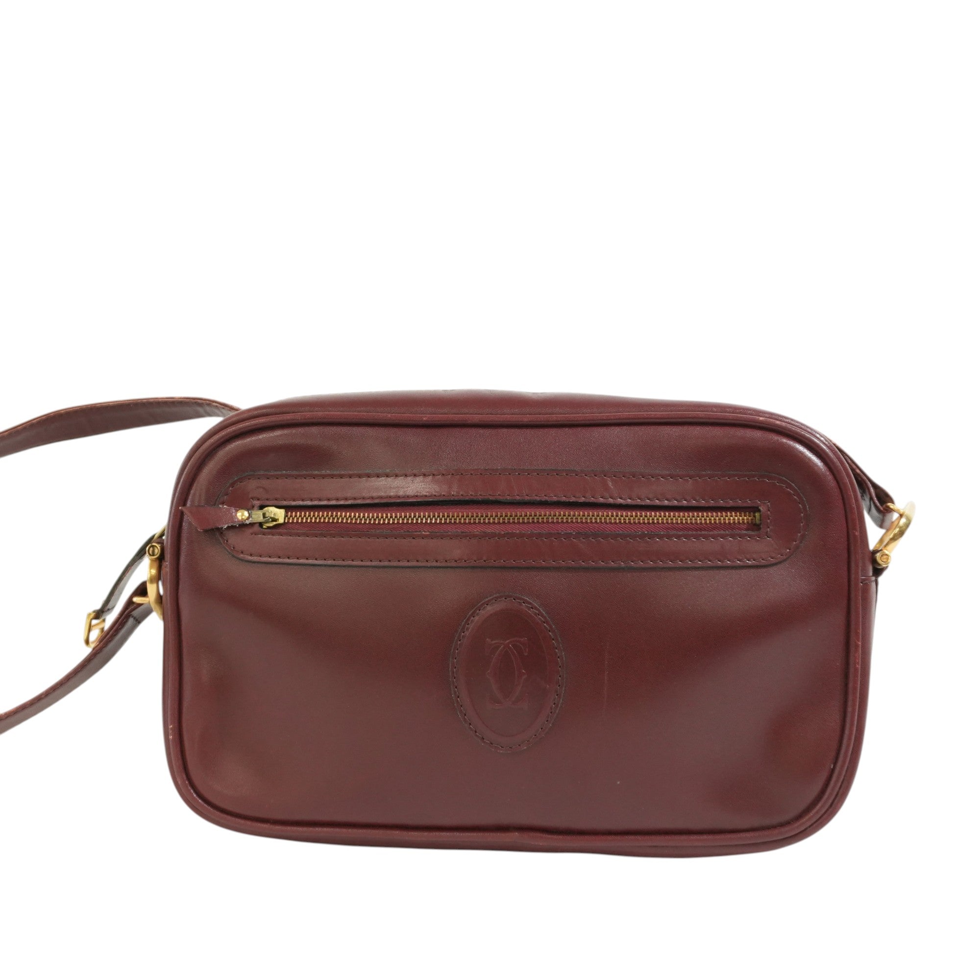 Pre-owned Cartier Crossbody Bag Burgundy