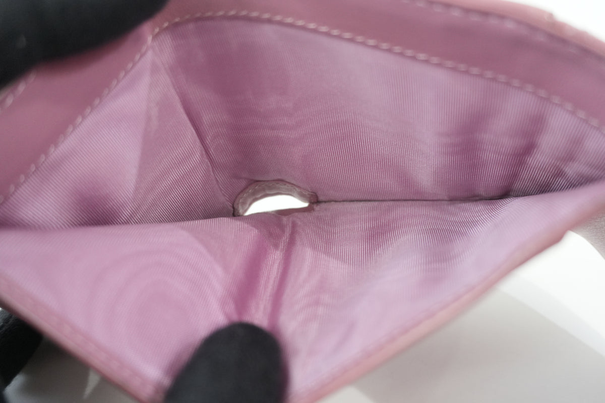 Pre-Owned Lady Dior Lotus Compact Wallet Pink