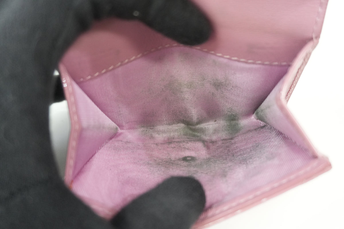 Pre-Owned Lady Dior Lotus Compact Wallet Pink