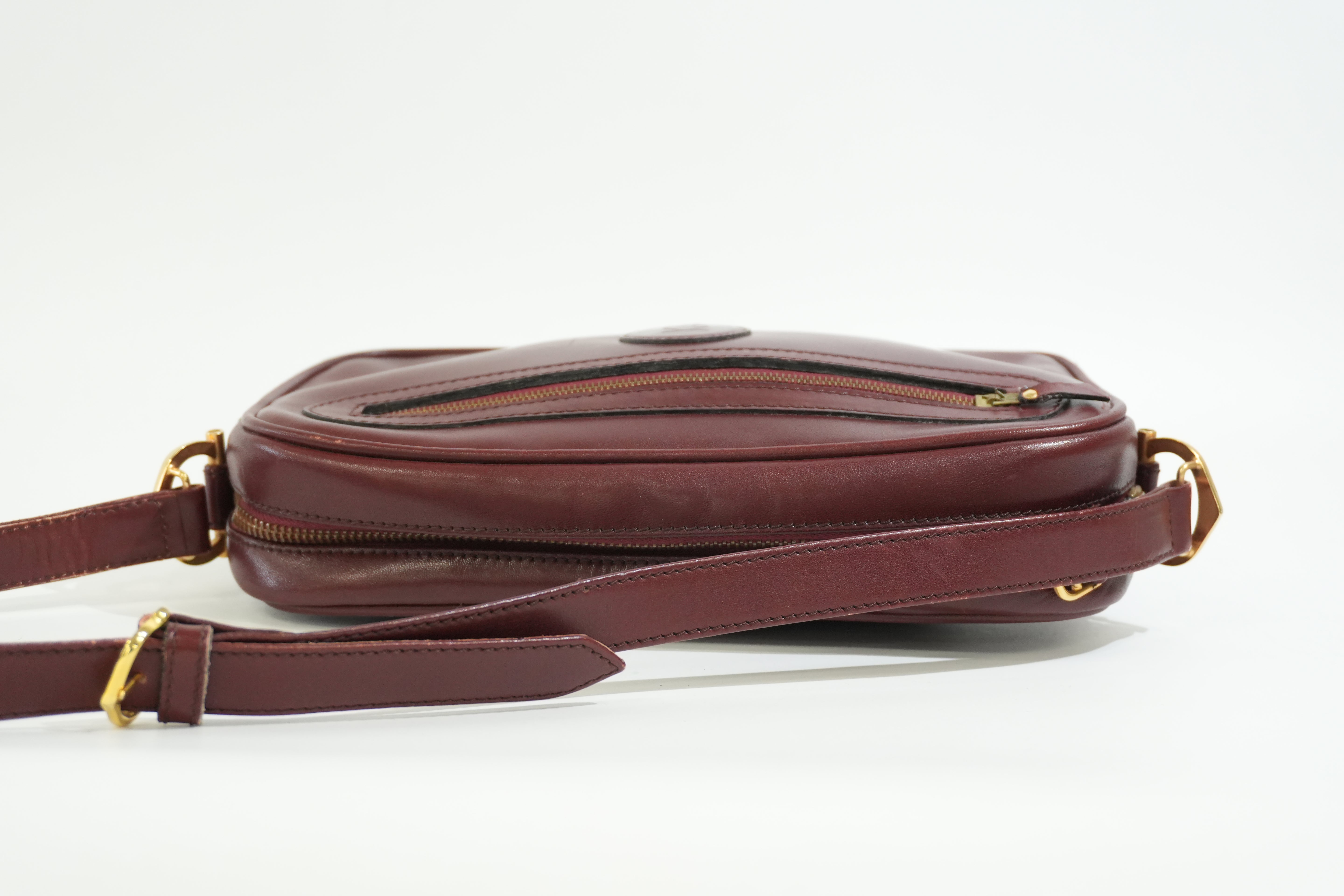 Pre-owned Cartier Crossbody Bag Burgundy