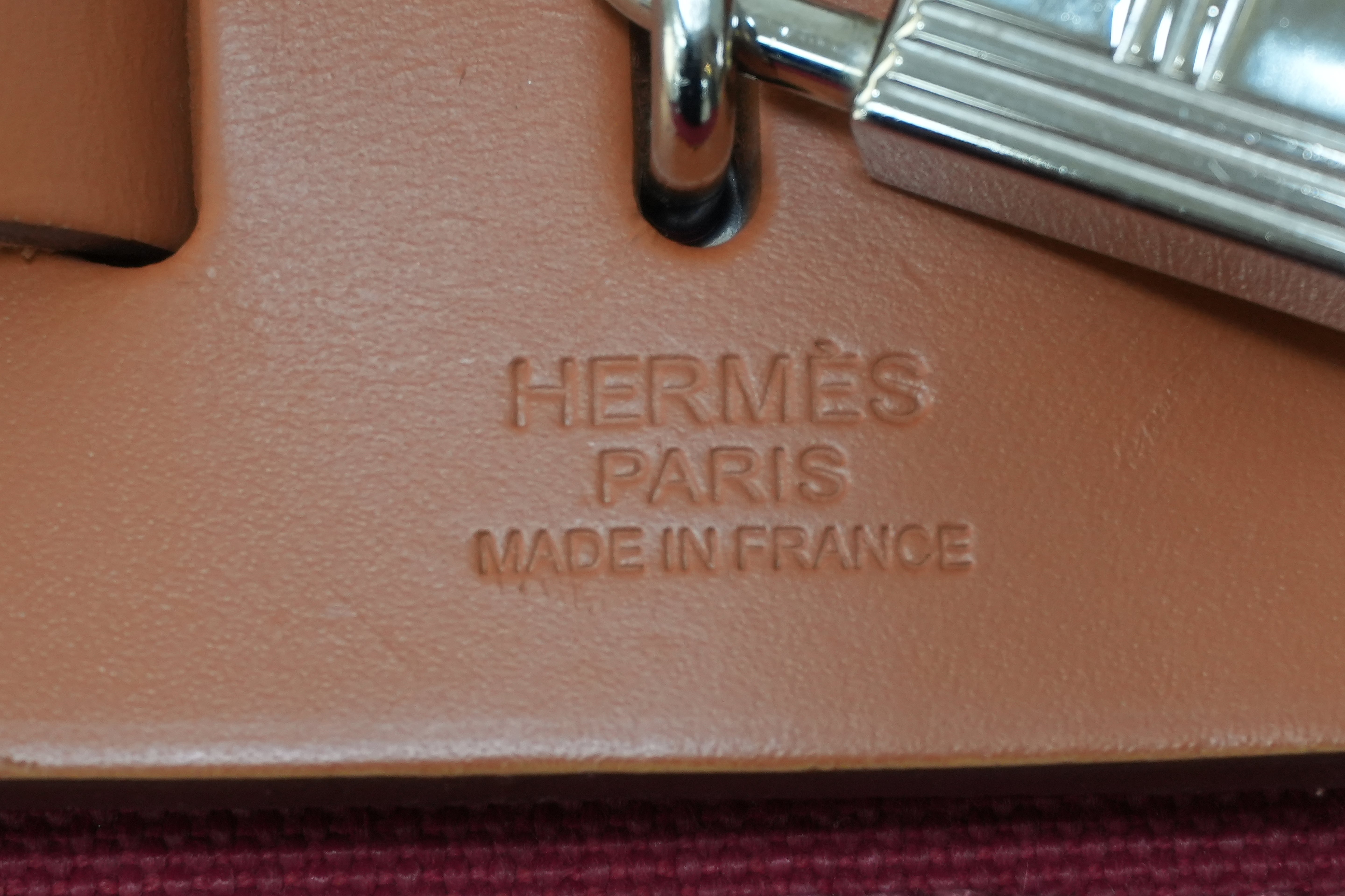 Pre-owned Hermes Canvas Herzip Tote Bag Red Orange