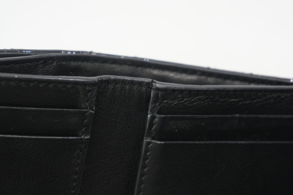 Pre-Owned Christian Dior Cannage Compact Wallet Black