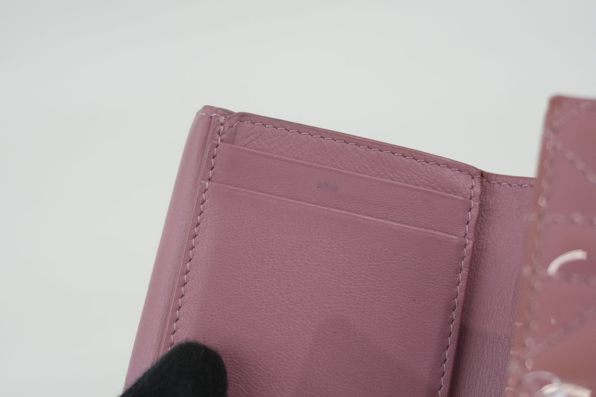 Pre-Owned Lady Dior Lotus Compact Wallet Pink