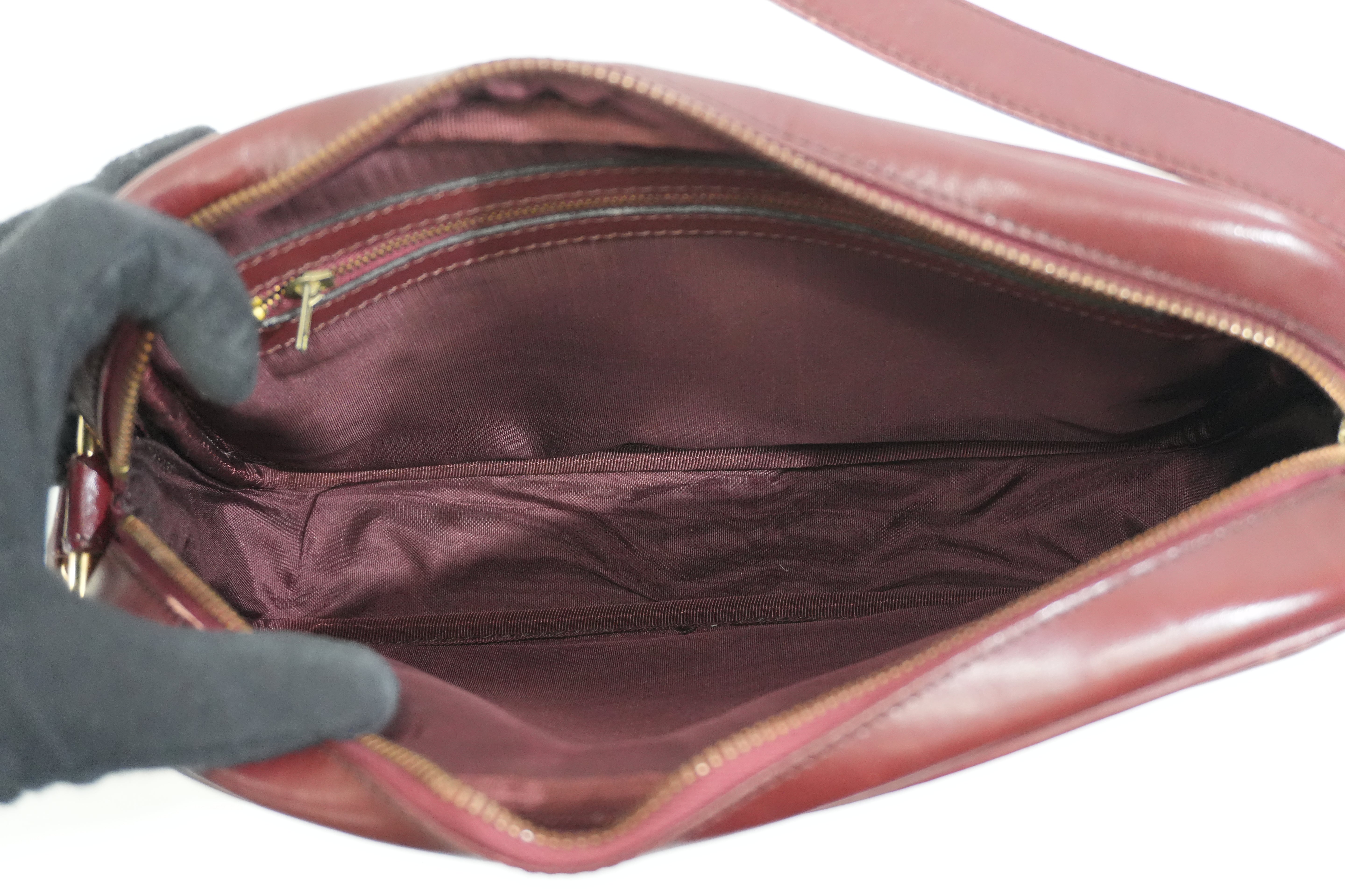 Pre-owned Cartier Crossbody Bag Burgundy