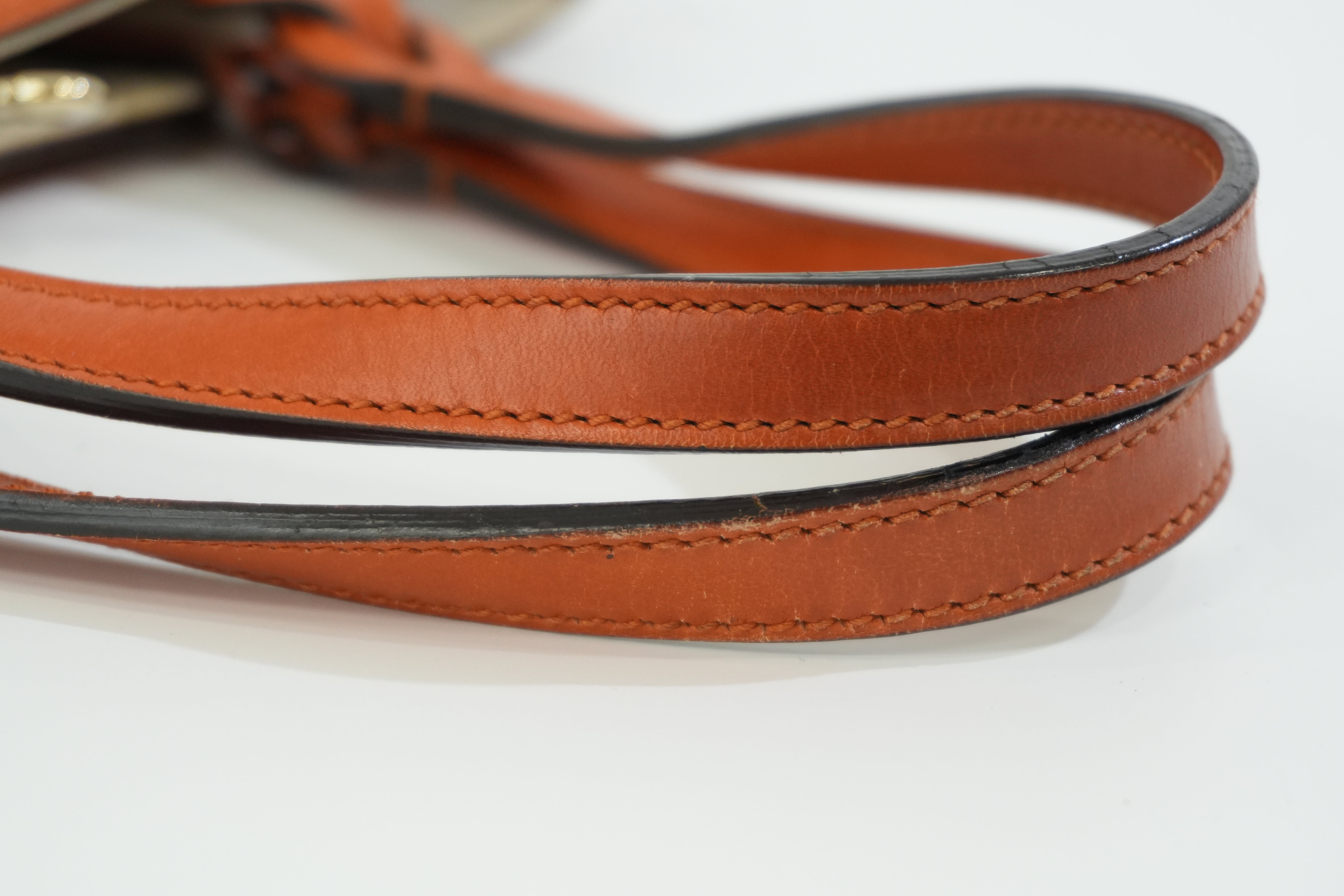 Pre-owned Gucci Fabric Canvas Diamond Tote Bag with Pouch Orange