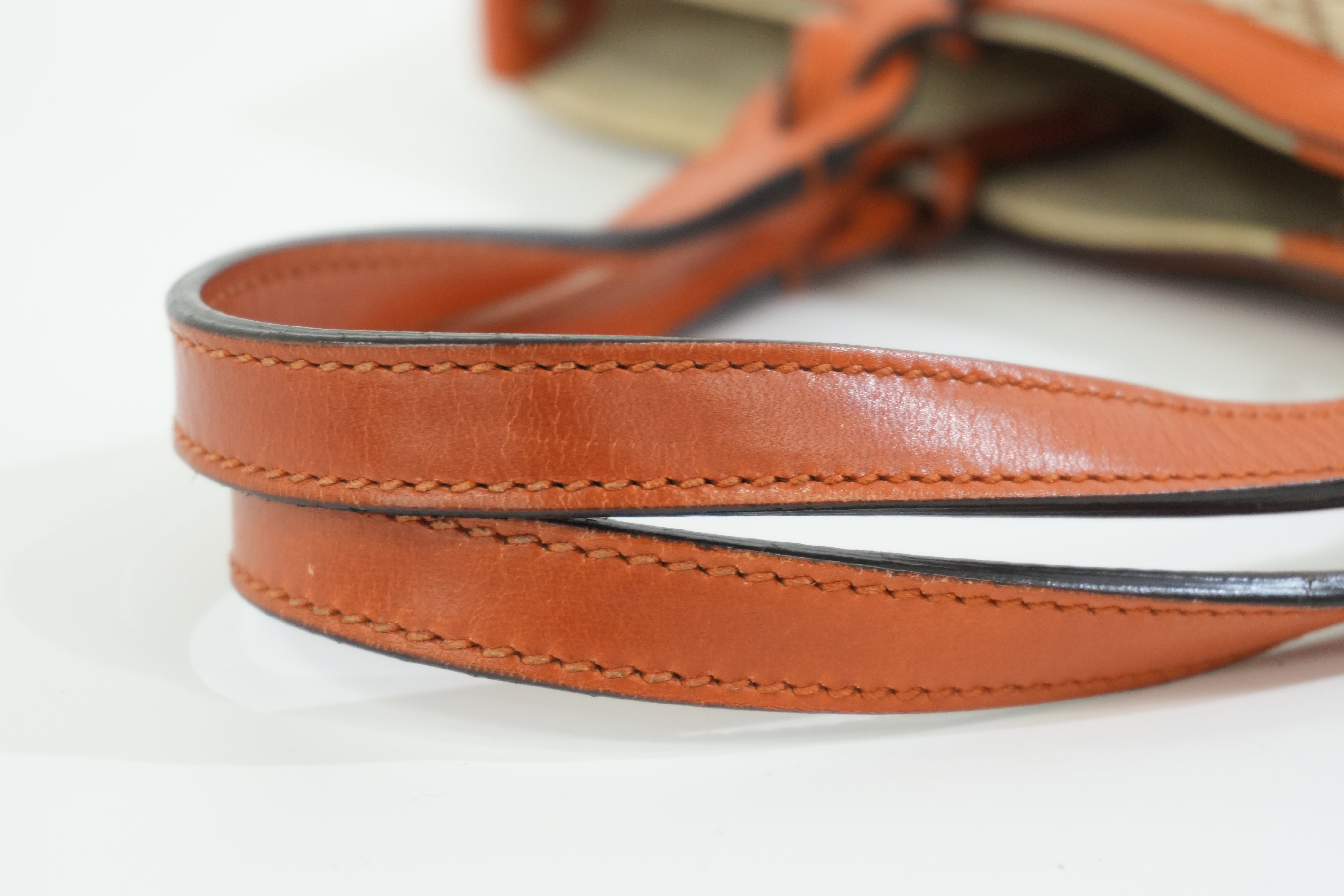 Pre-owned Gucci Fabric Canvas Diamond Tote Bag with Pouch Orange