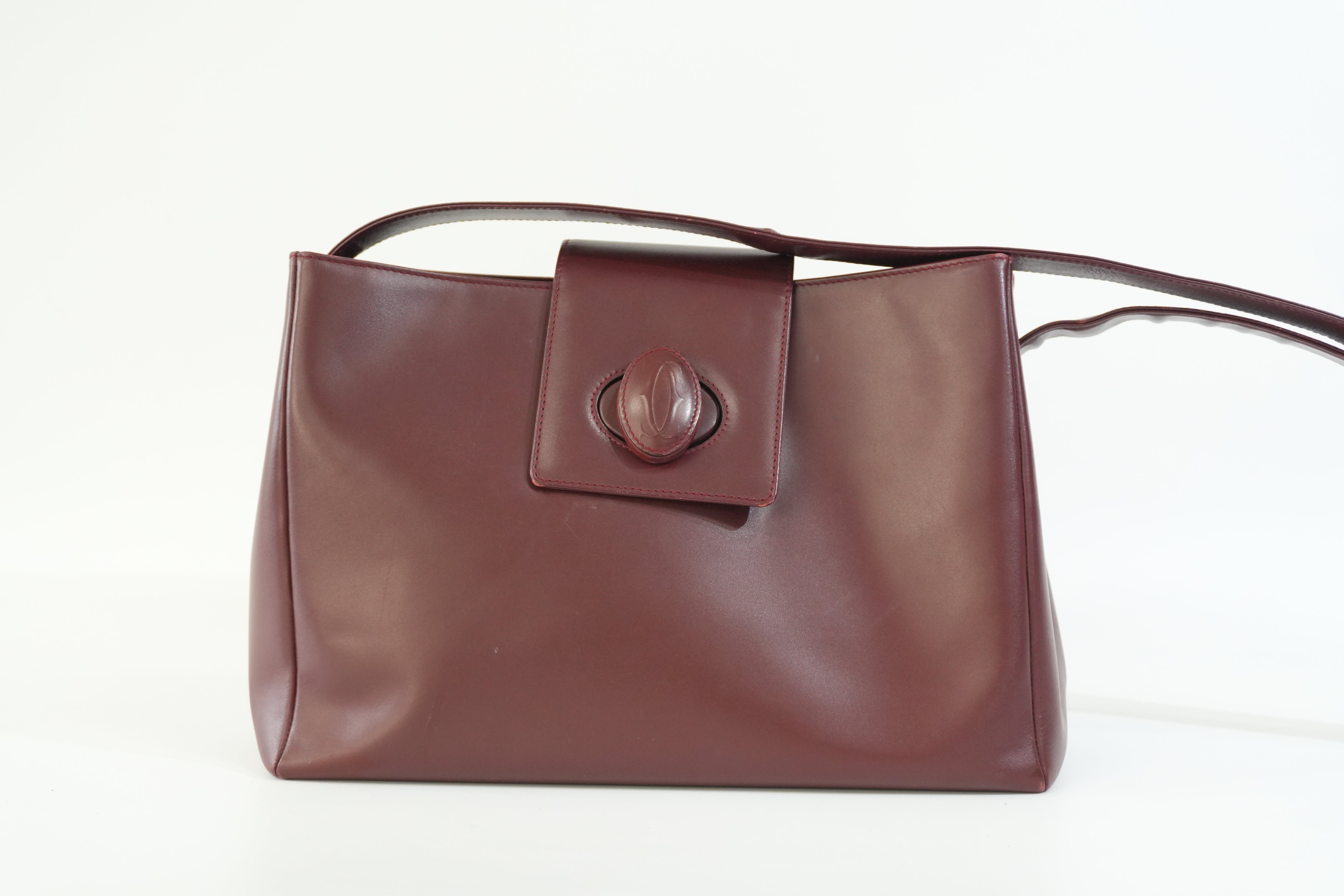 Pre-owned Cartier Crossbody Bag Burgundy