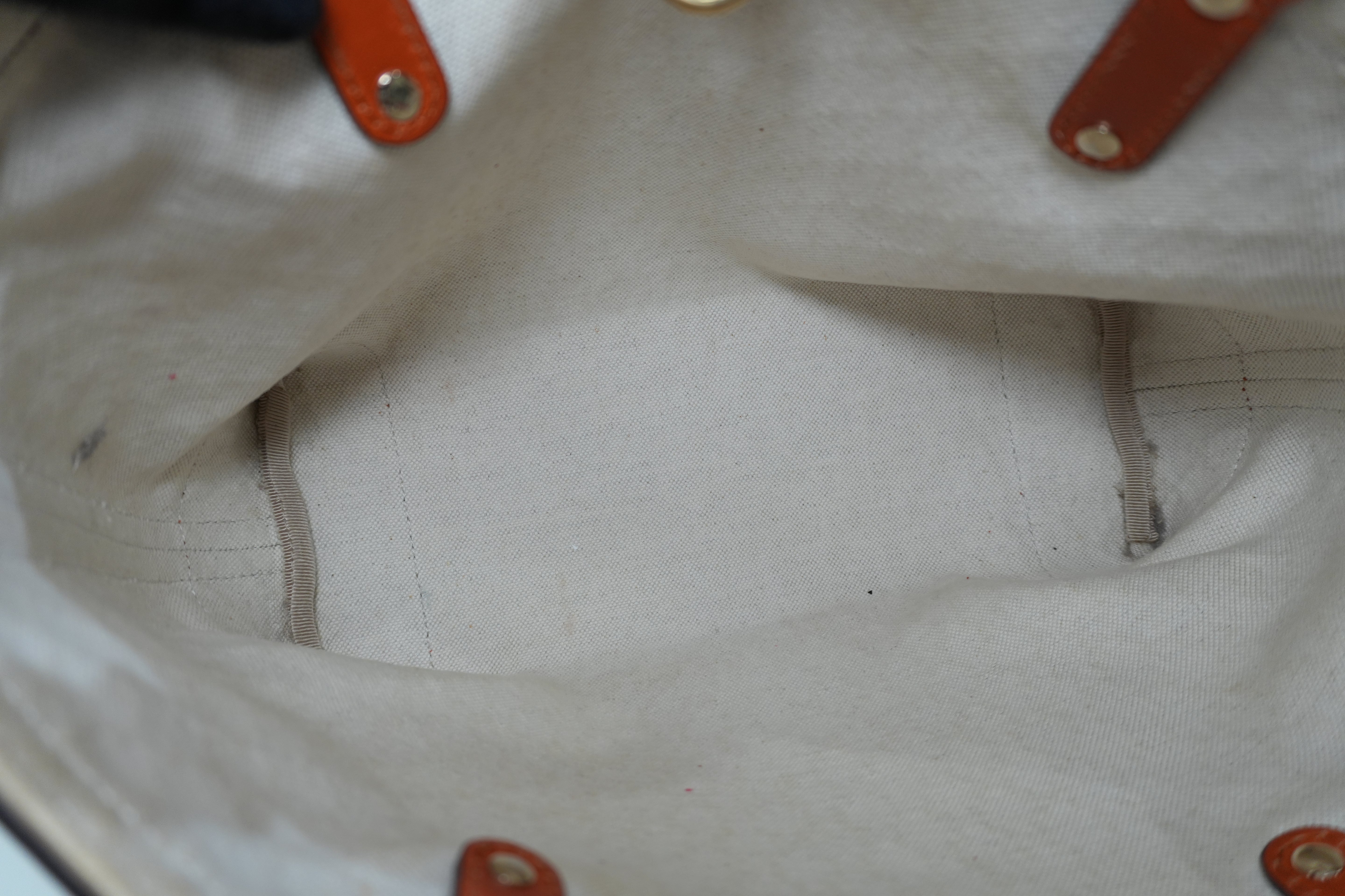 Pre-owned Gucci Fabric Canvas Diamond Tote Bag with Pouch Orange