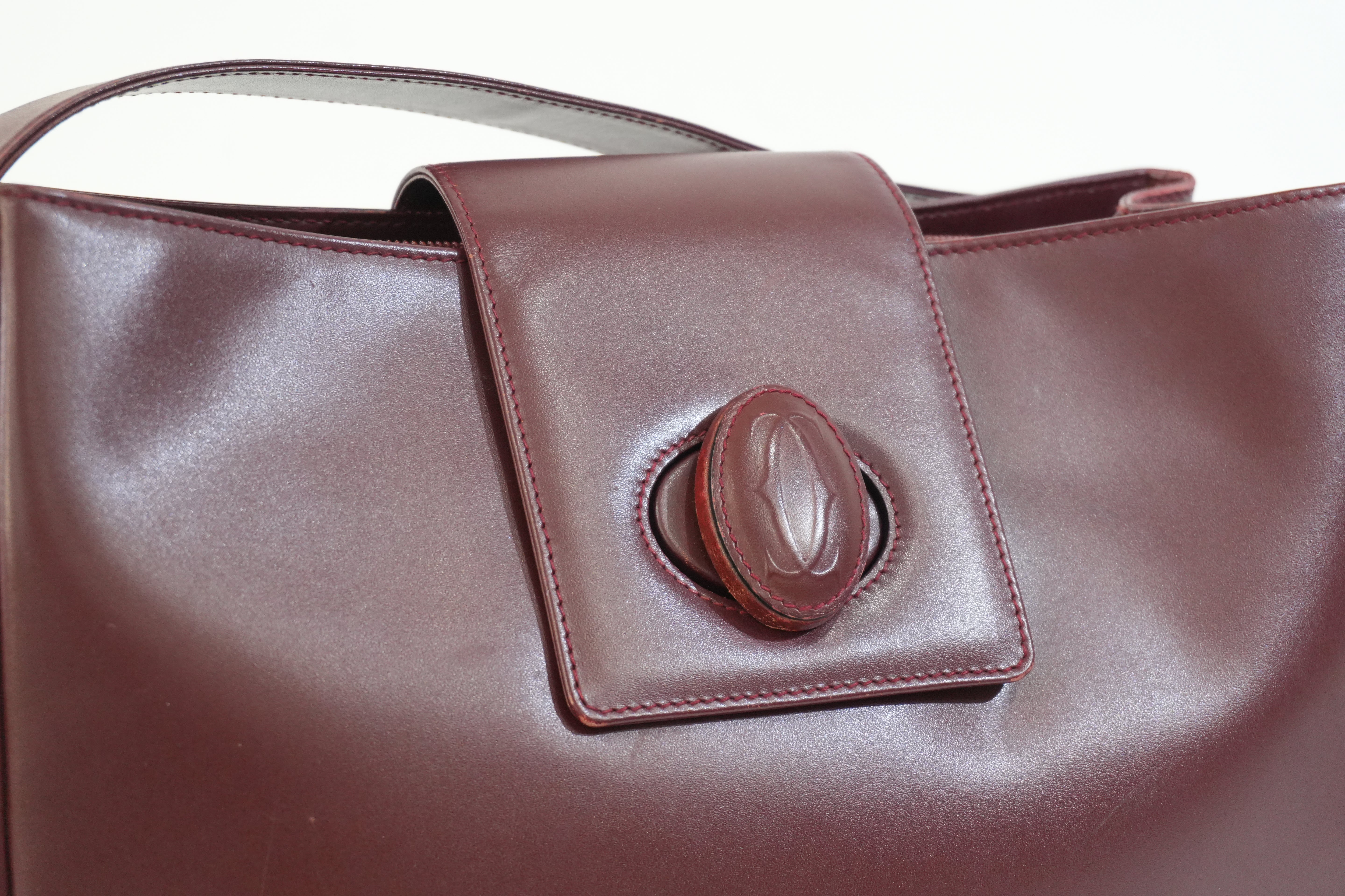 Pre-owned Cartier Crossbody Bag Burgundy