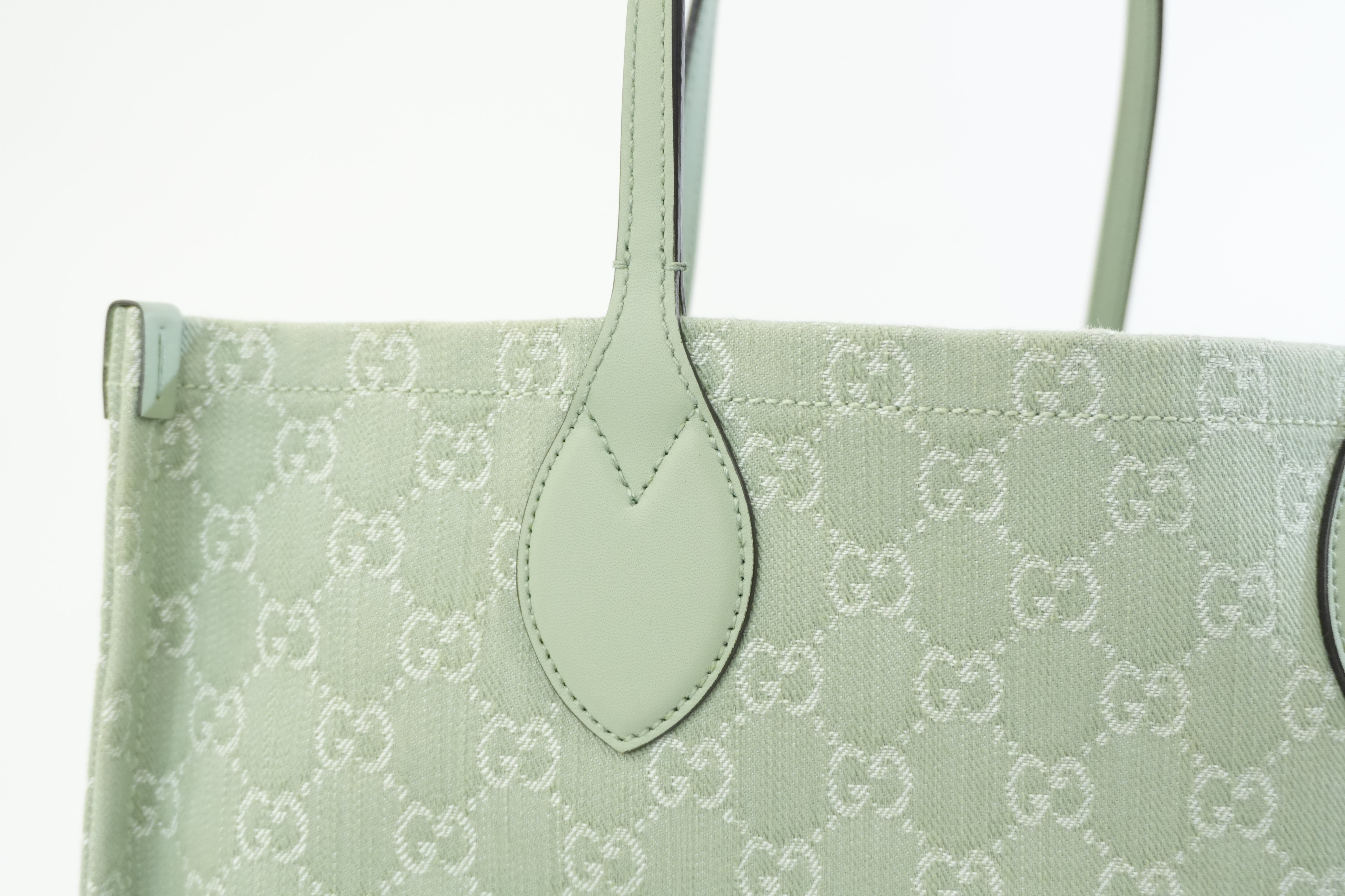 Pre-owned Gucci Large Ophidia GG Tote Bag Green