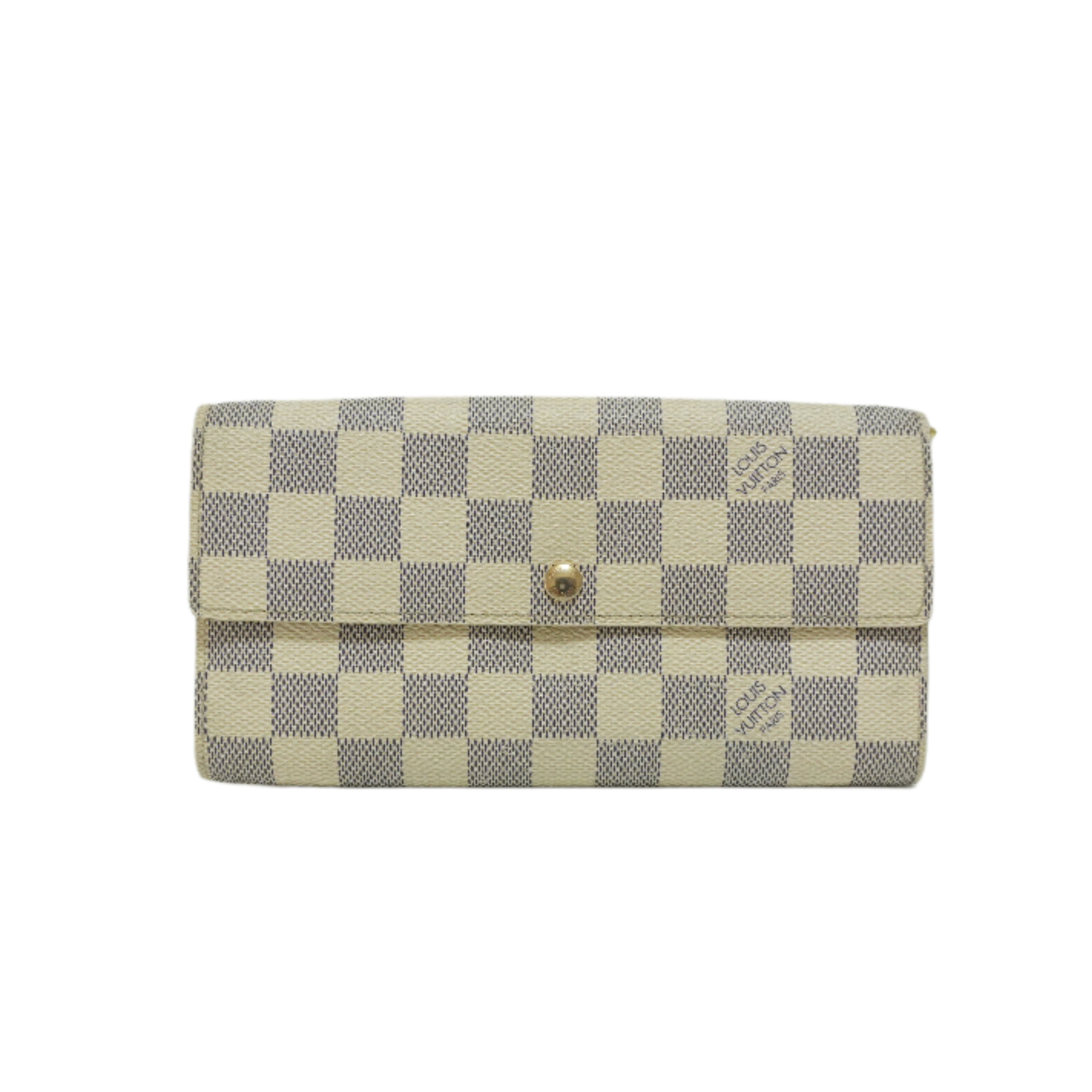 Louis Vuitton Damier Azur Sarah Wallet White Used