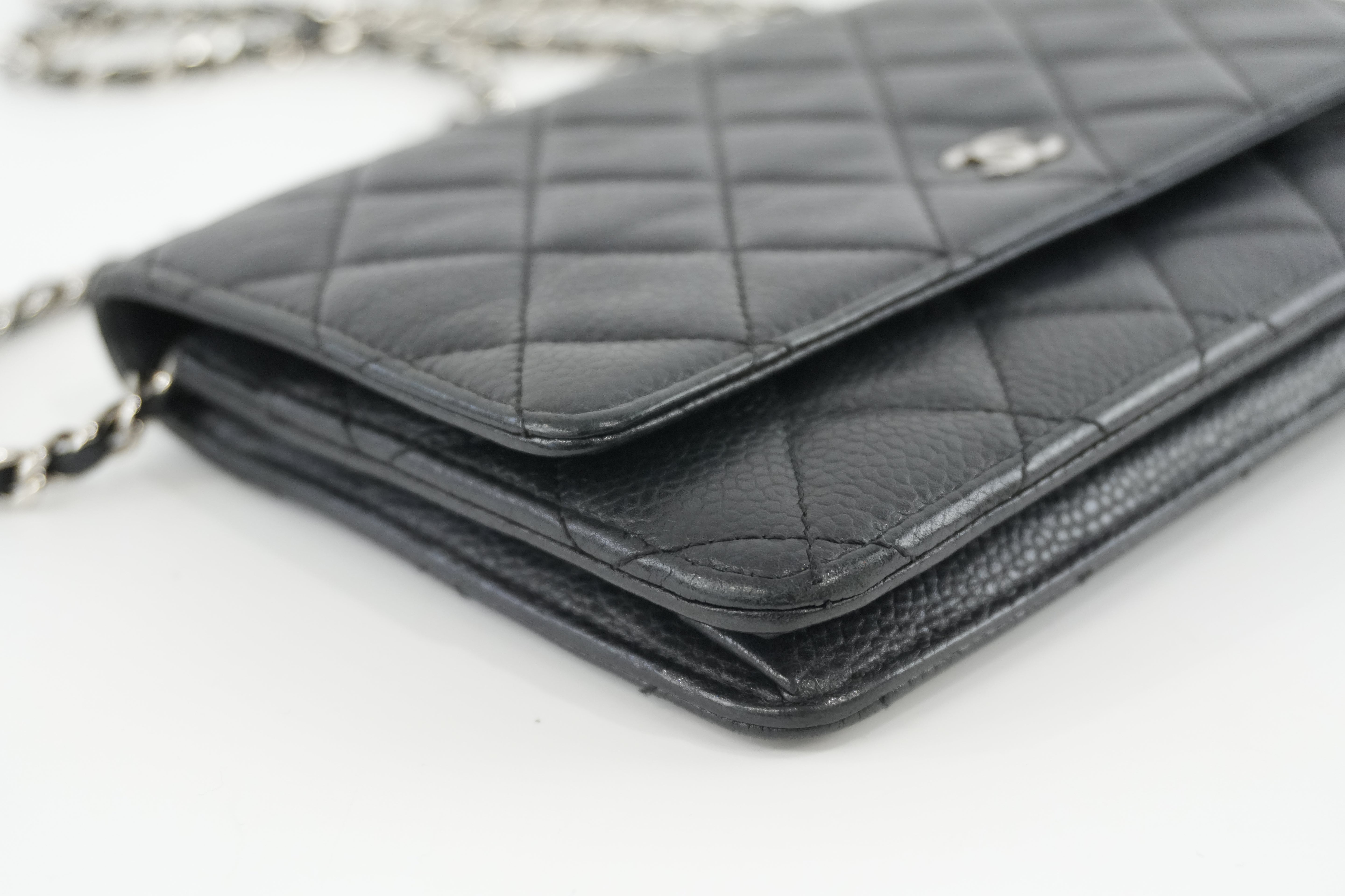 Chanel Caviar Wallet on Chain Used