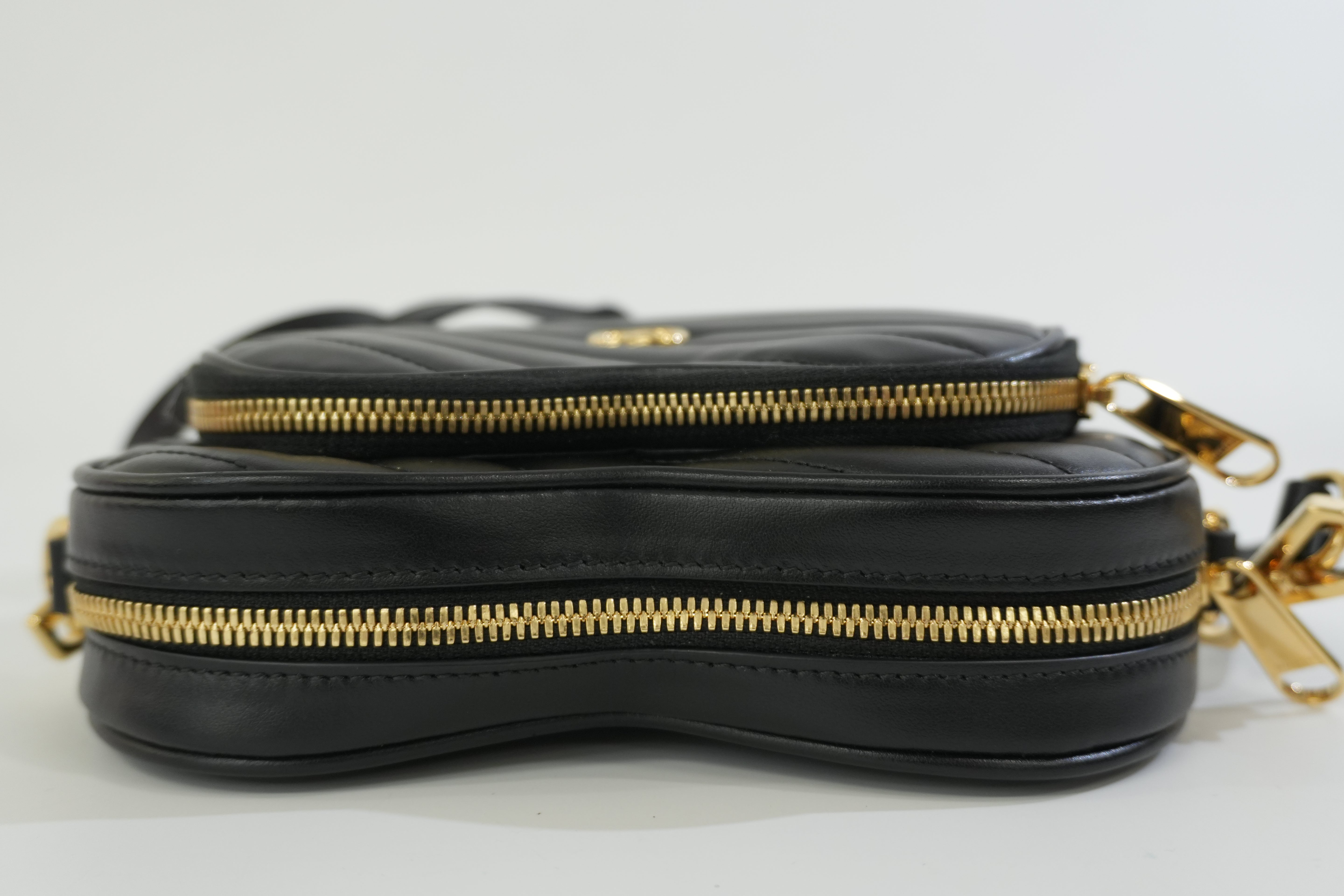 Gucci Leather Marmont Heart Shoulder Bag Black Used