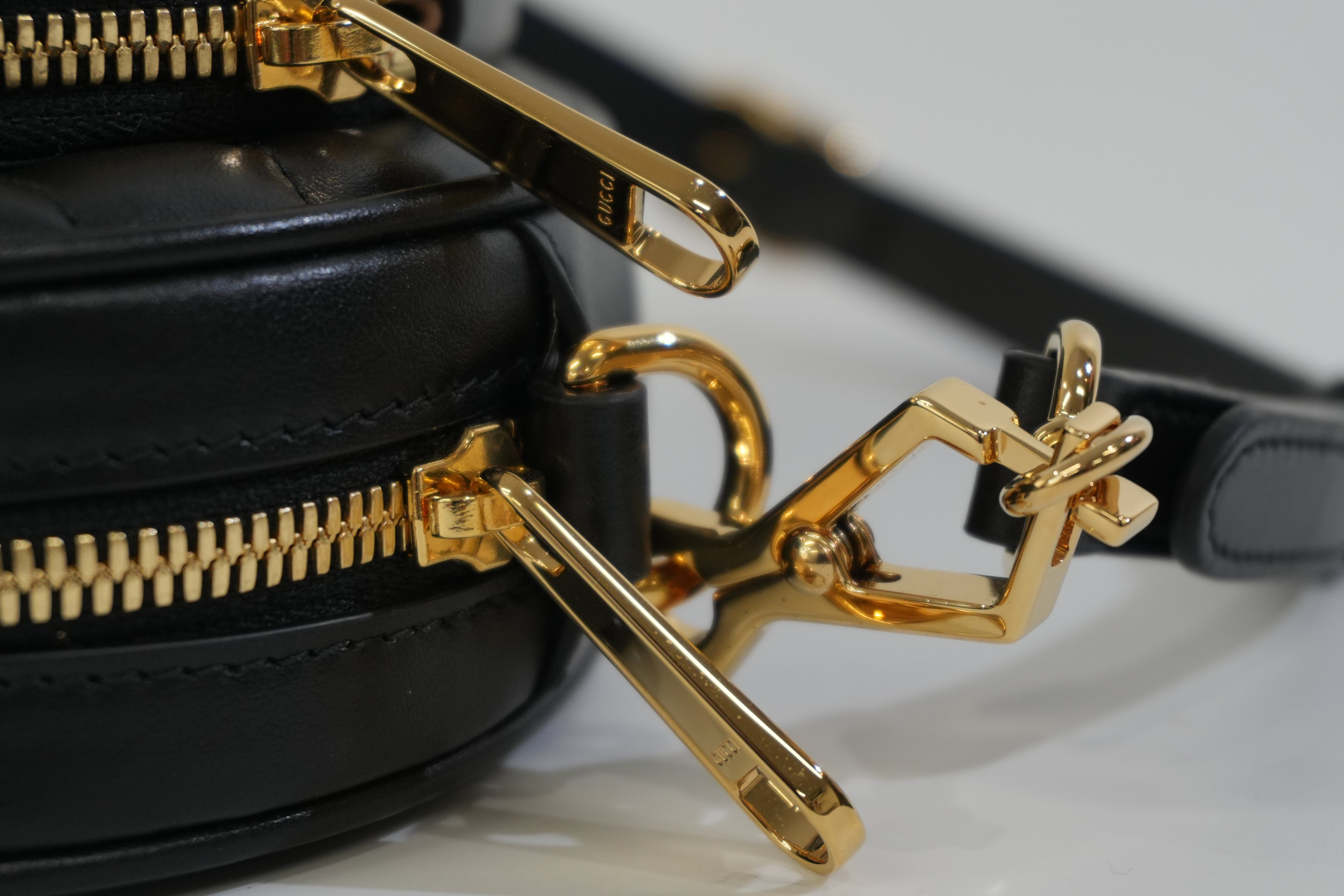 Gucci Leather Marmont Heart Shoulder Bag Black Used