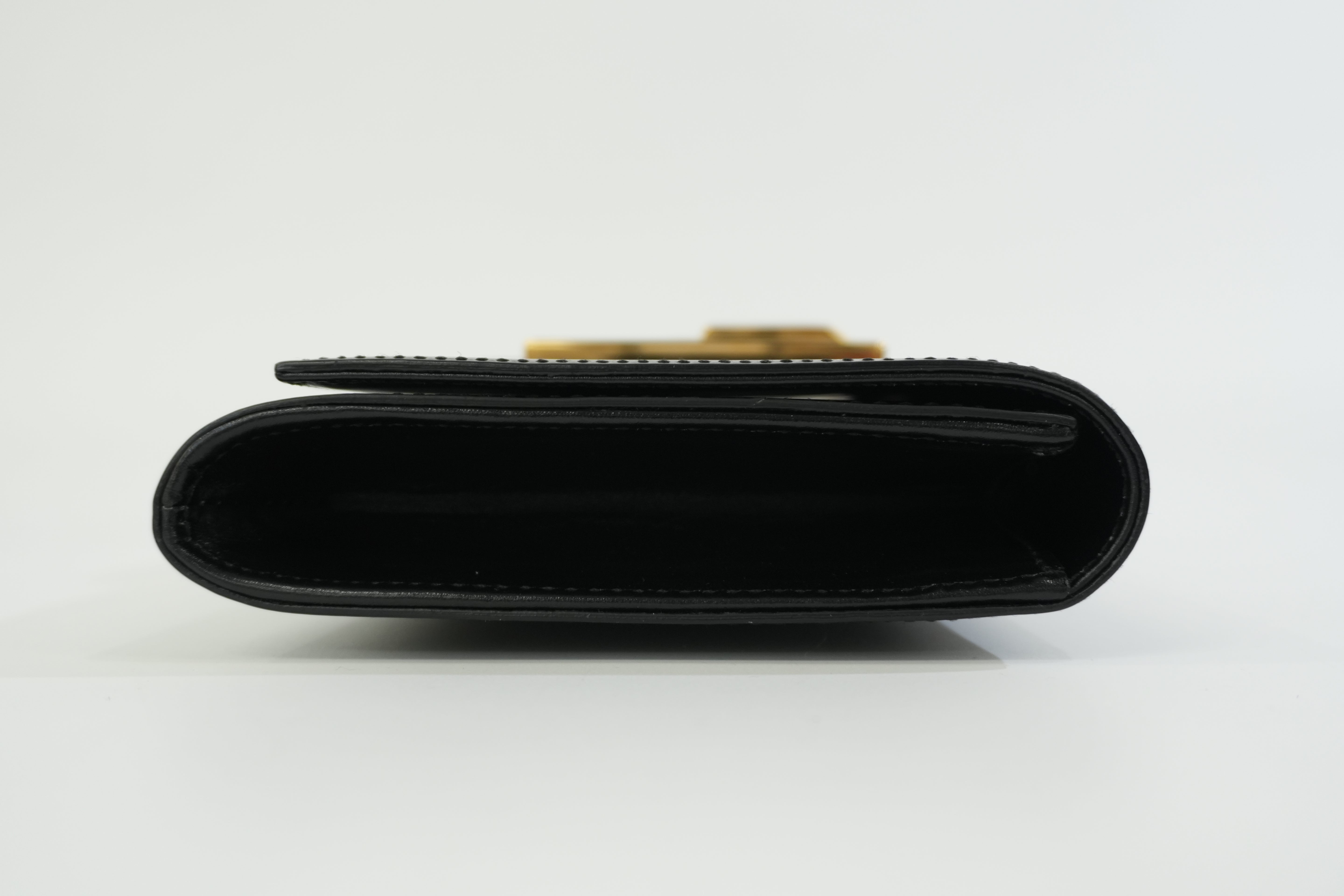 Gucci Leather Clutch Black Used
