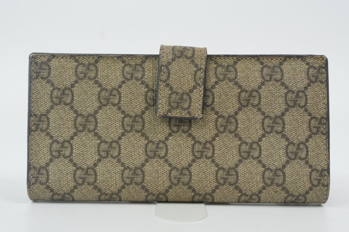 Pre-Owned Gucci Guccisima Long Wallet Brown