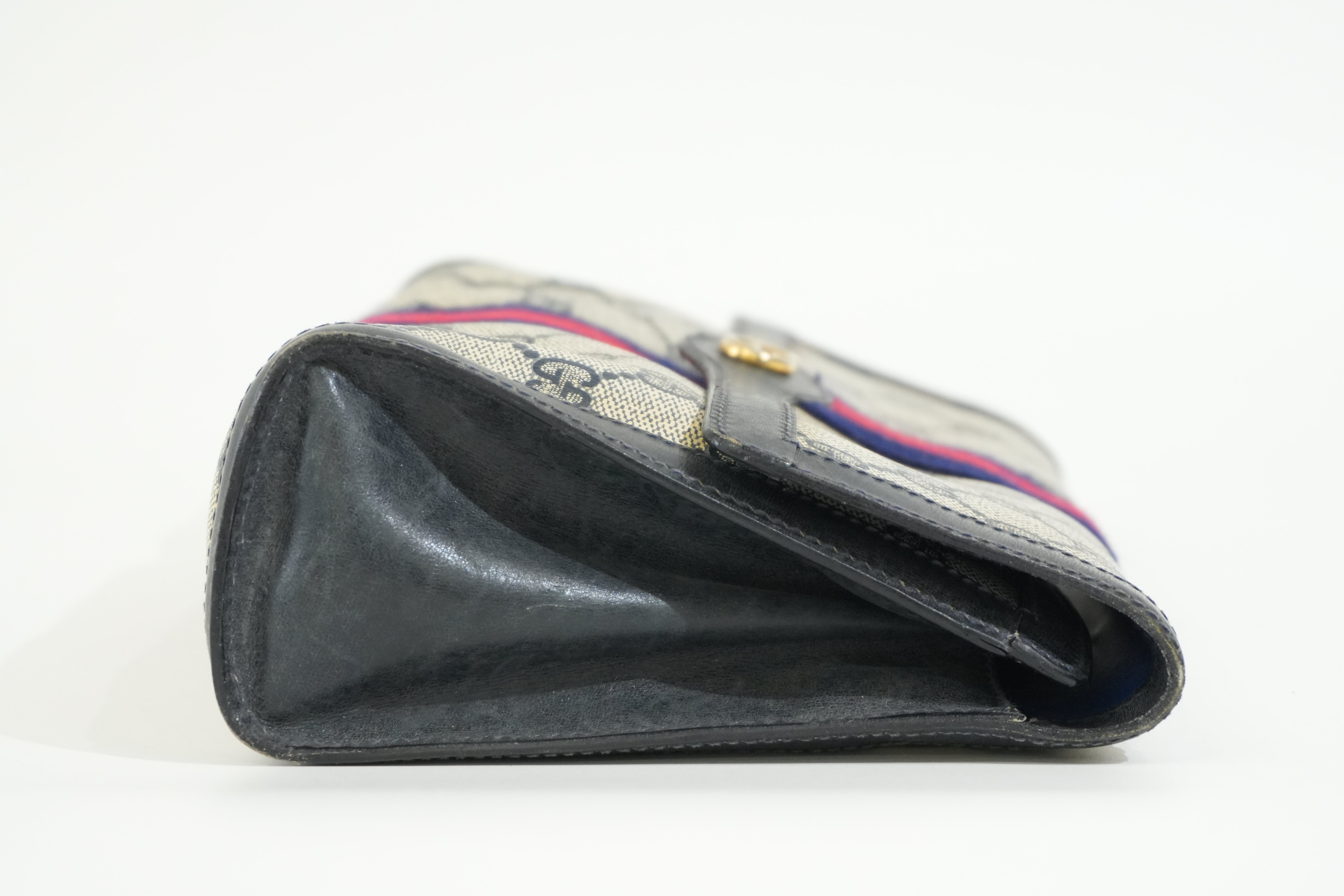 Pre-owned Gucci Vintage Flap Pouch Blue