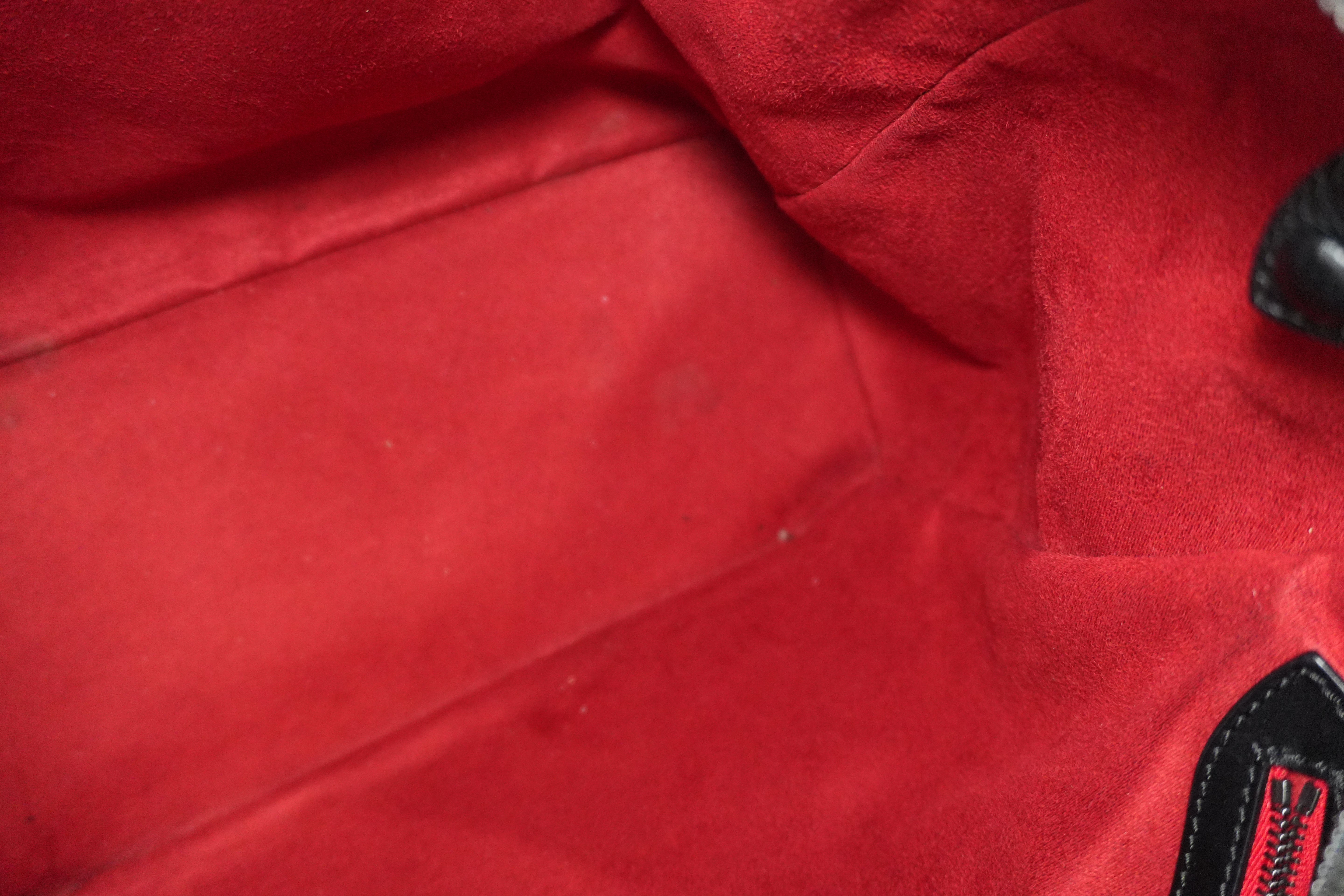 Pre-owned Christian Louboutin Leather Eloise Fringes and Spike Hobo Shoulder Bag Black