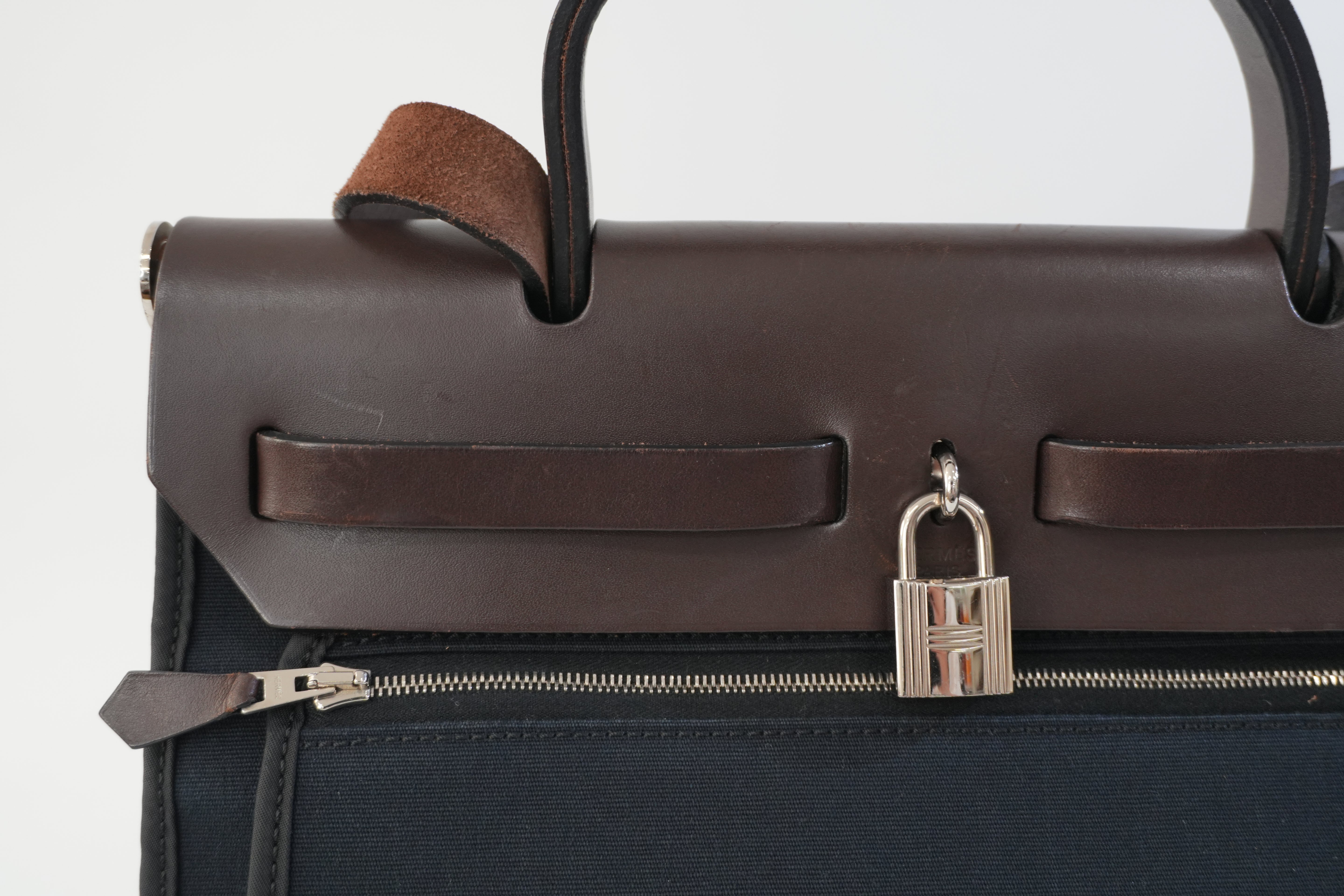 Pre-owned Hermes Canvas Herzip Tote Bag Black