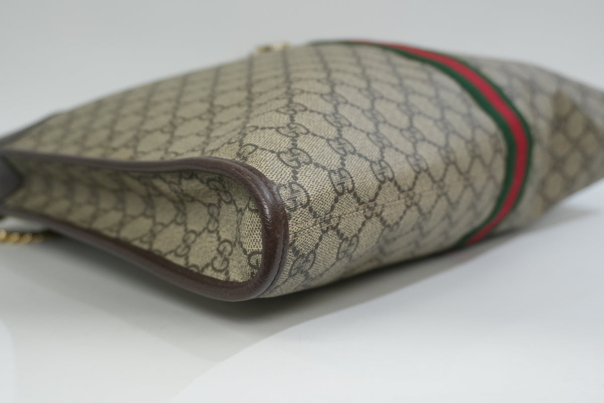 Pre-Owned Gucci Rajah Ophidia Tote Bag Brown