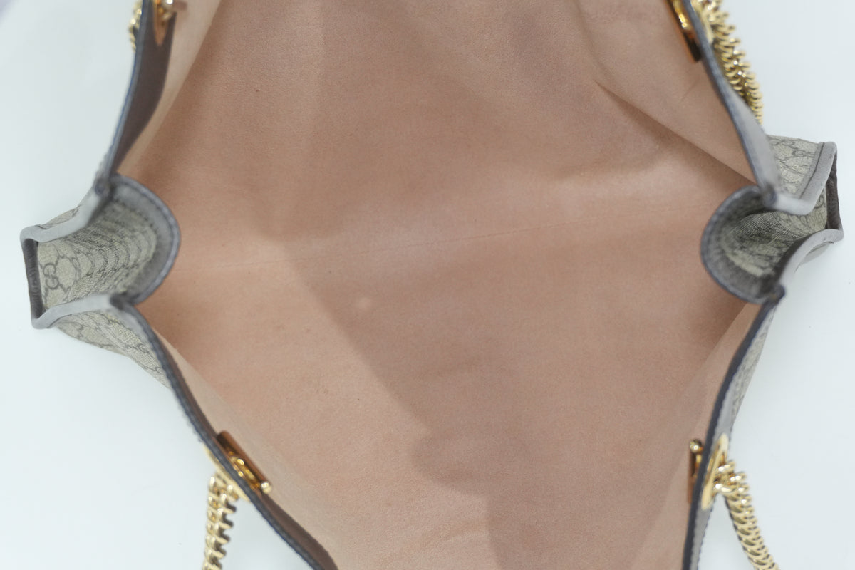 Pre-Owned Gucci Rajah Ophidia Tote Bag Brown