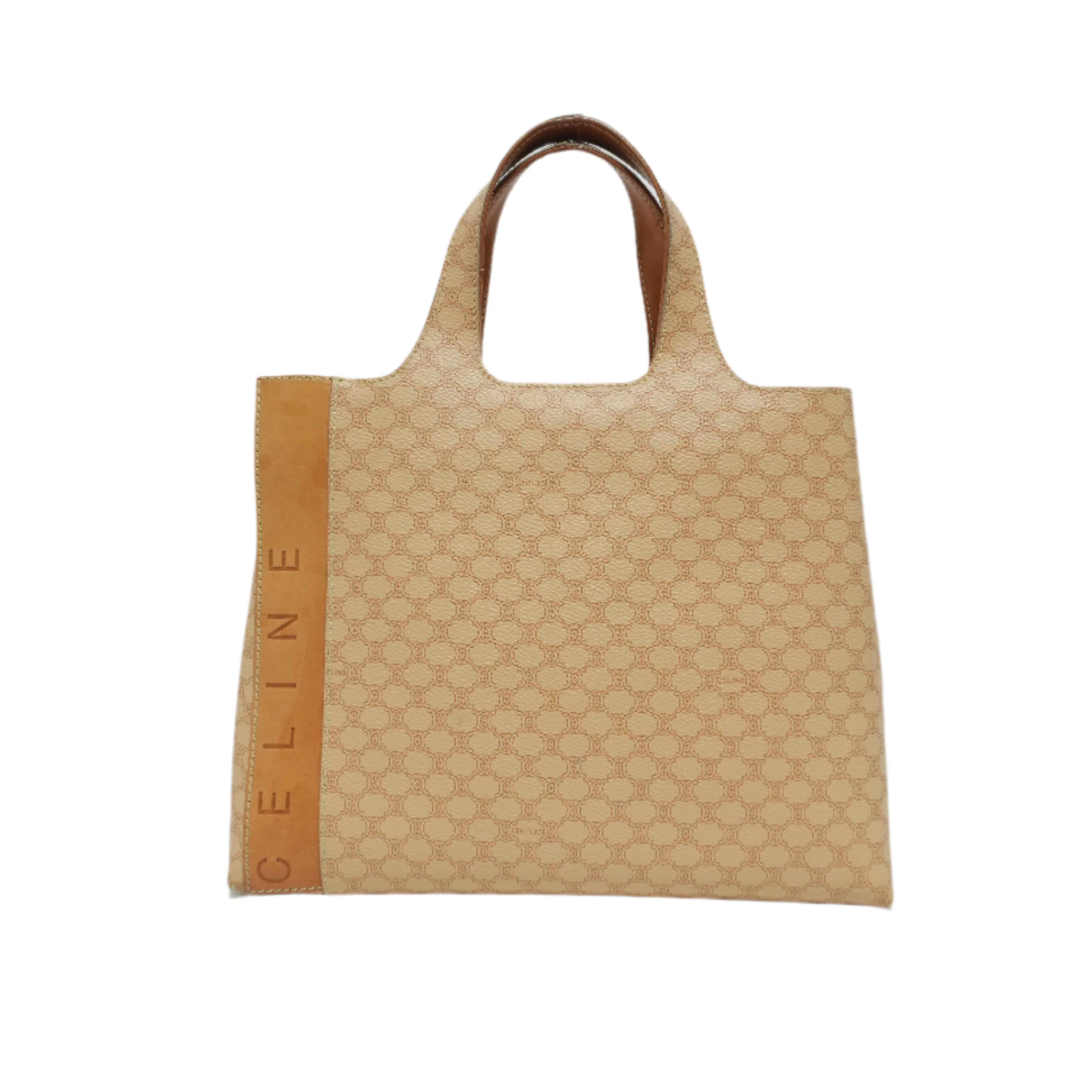 Celine Macadam Tote Bag Beige Used