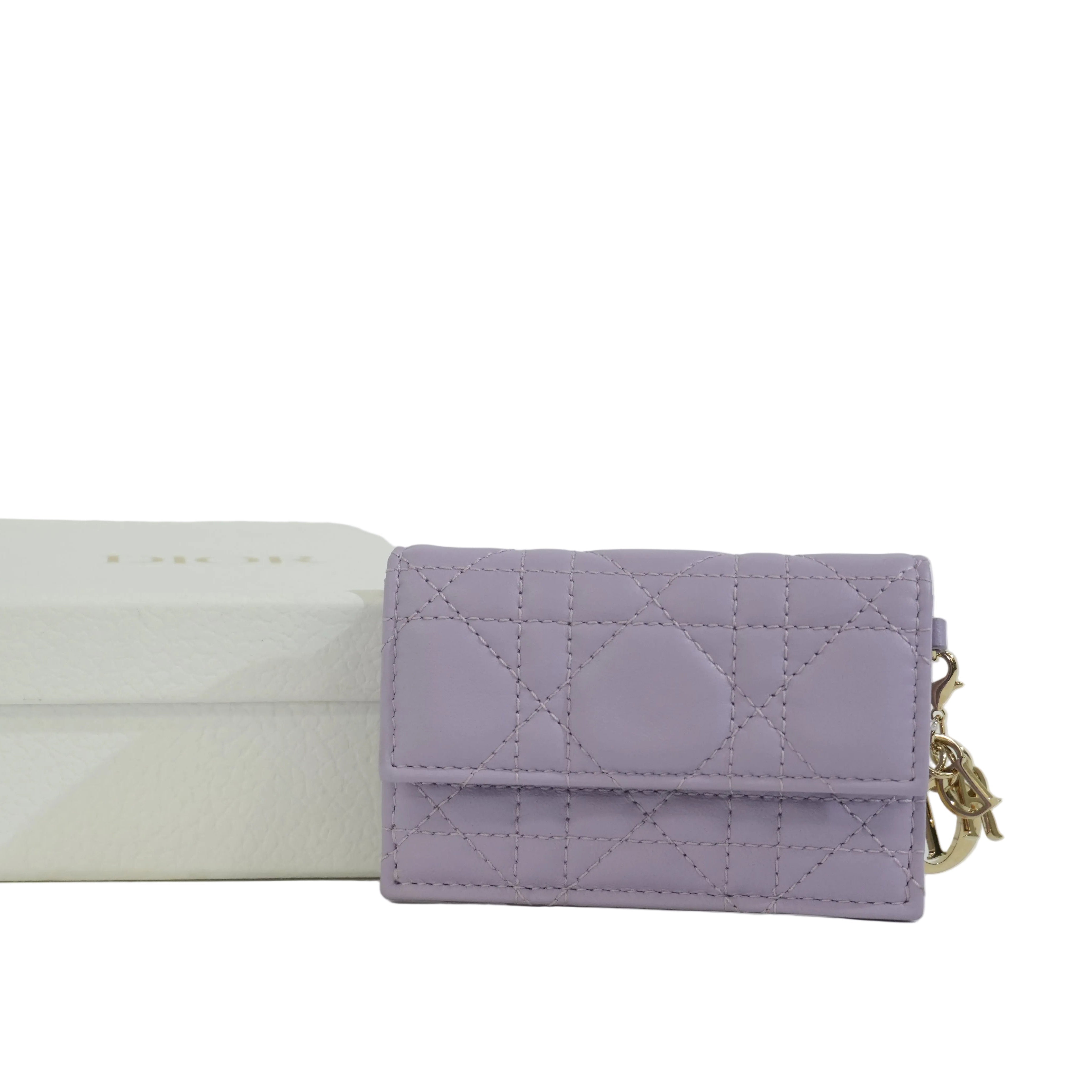 Pre-owned Dior Card Case Purple