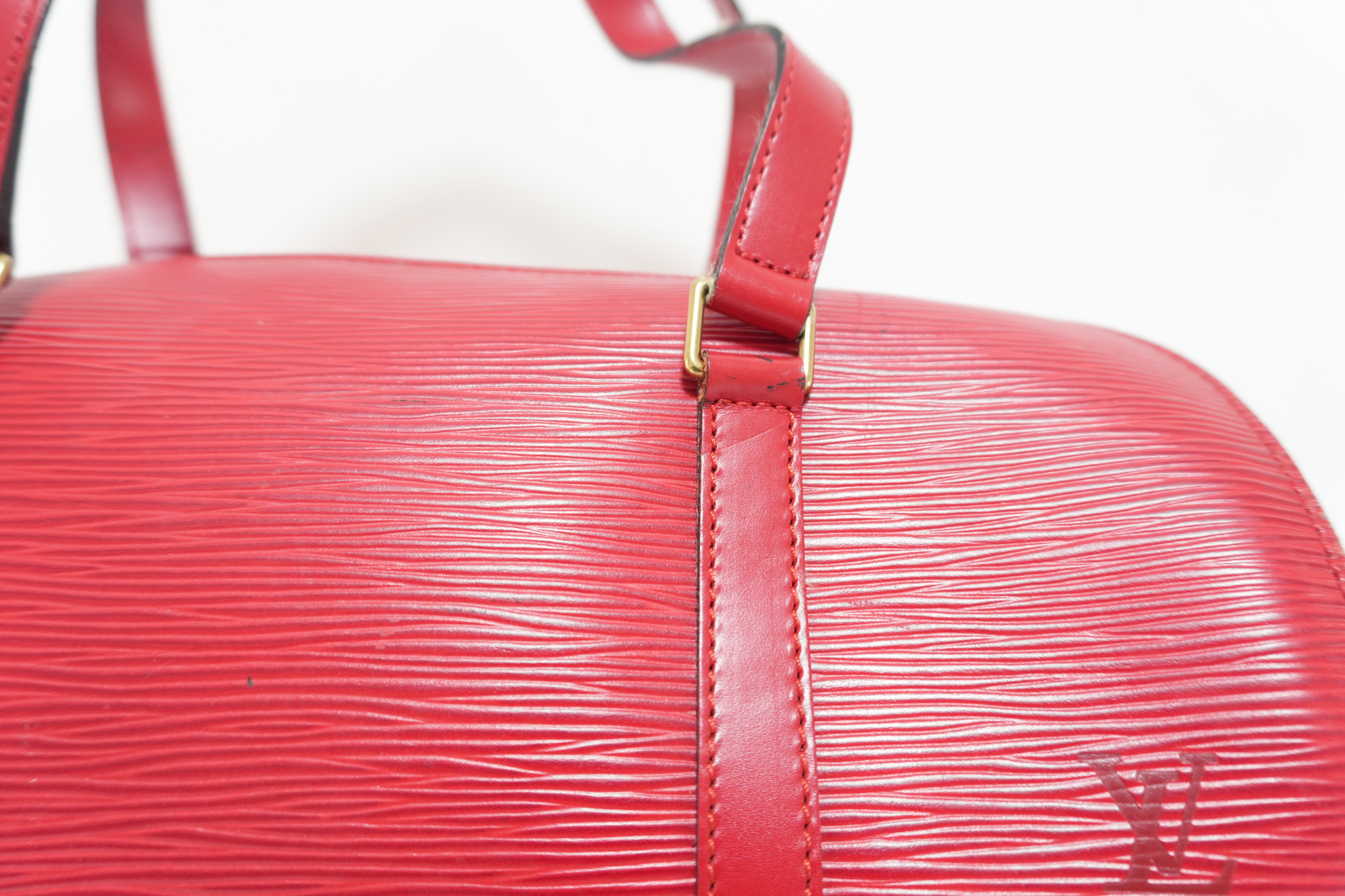Louis Vuitton Epi Soufflot Handbag Red Used