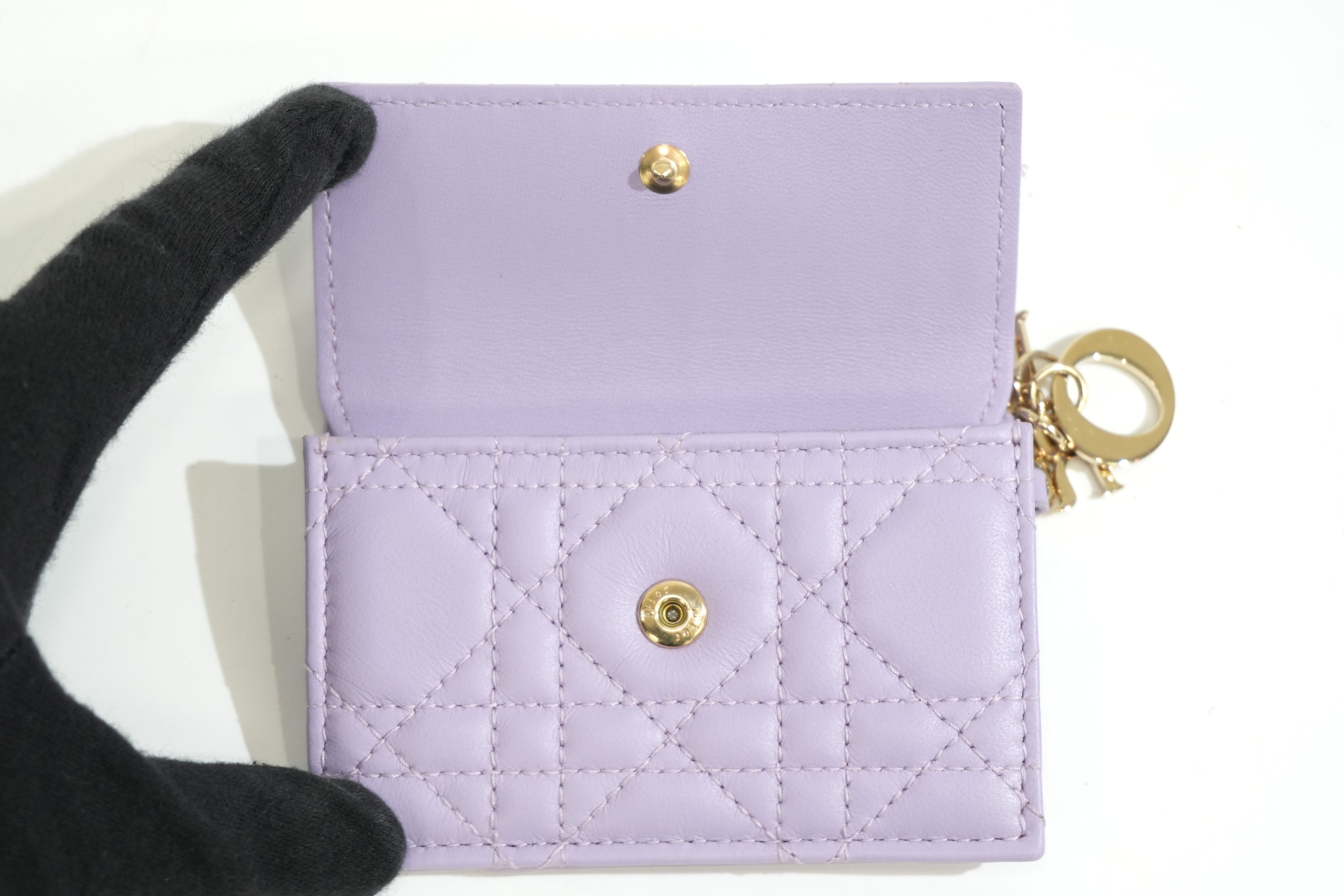 Pre-owned Dior Card Case Purple
