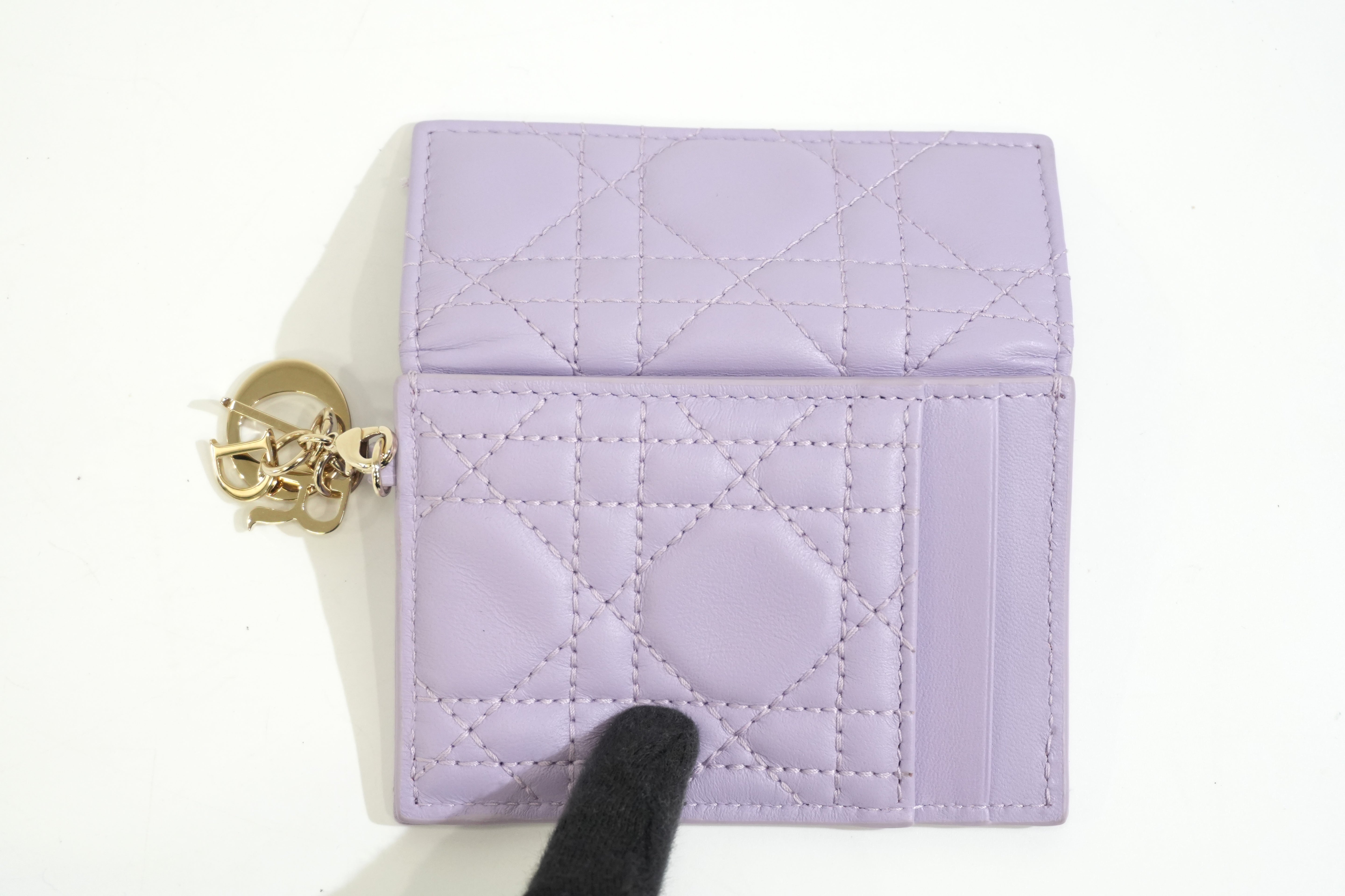Pre-owned Dior Card Case Purple