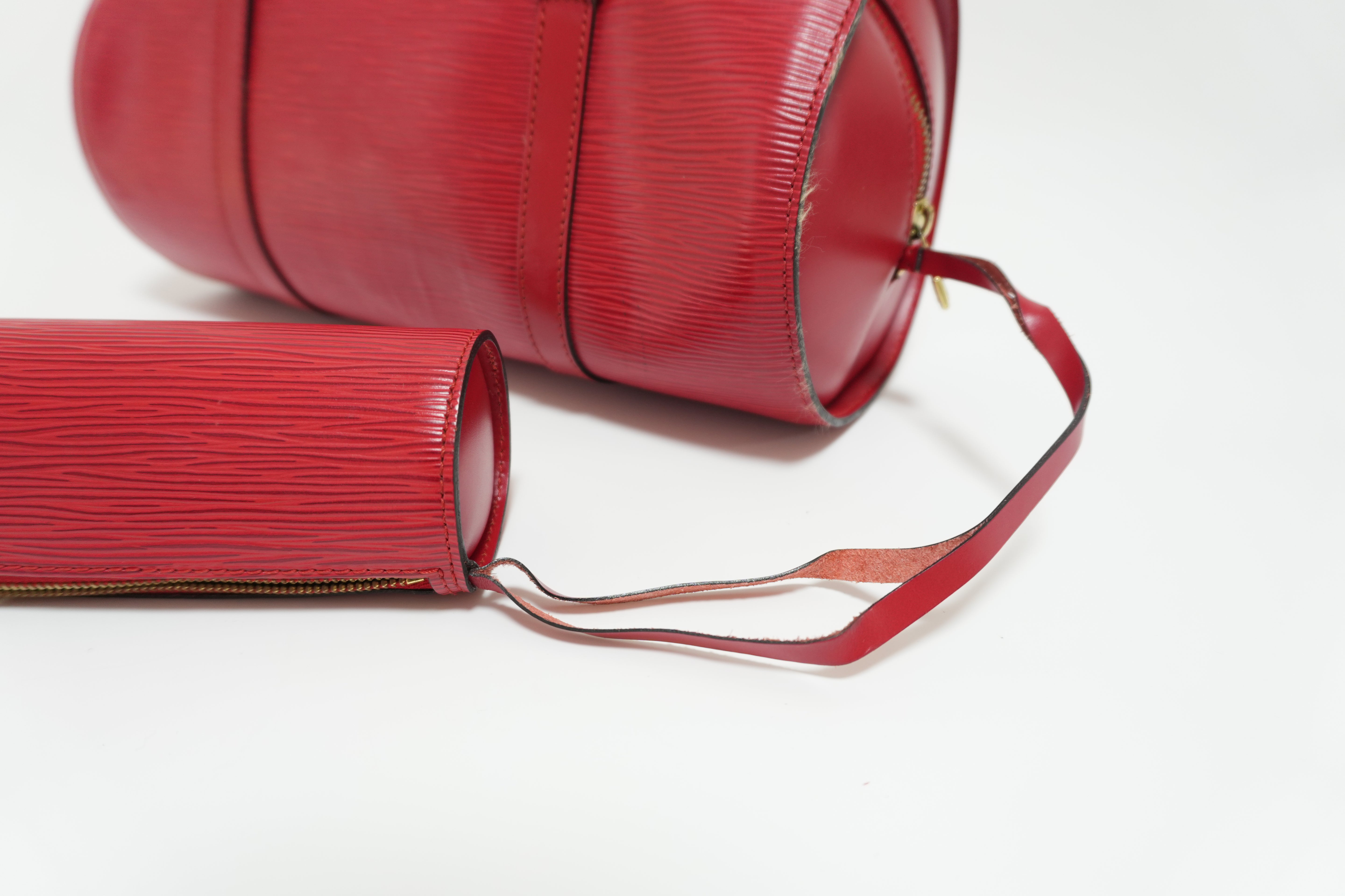 Louis Vuitton Epi Soufflot Handbag Red Used