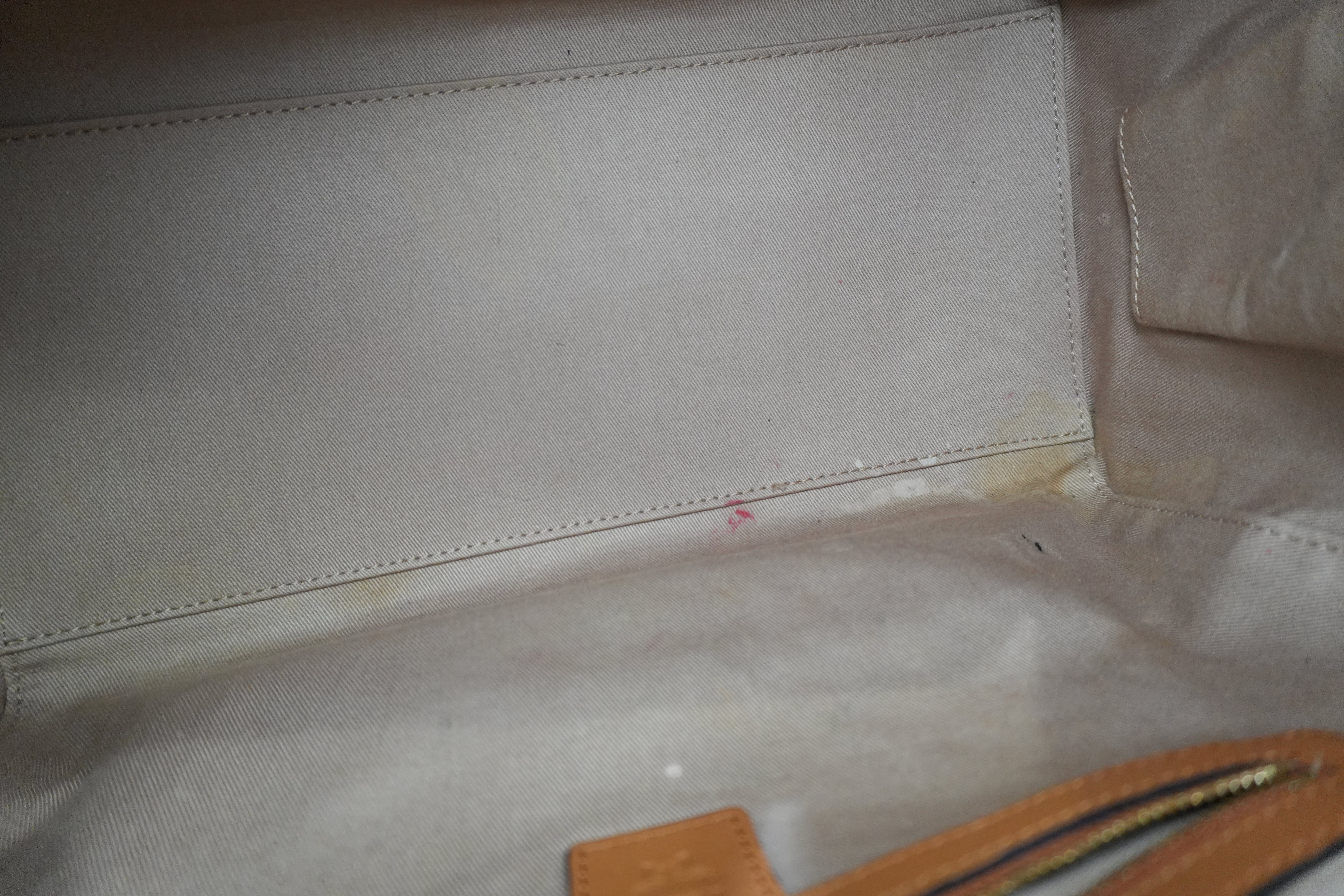 Pre-owned MCM Orchid Floral Two Way Visetos Mini Boston Cognac